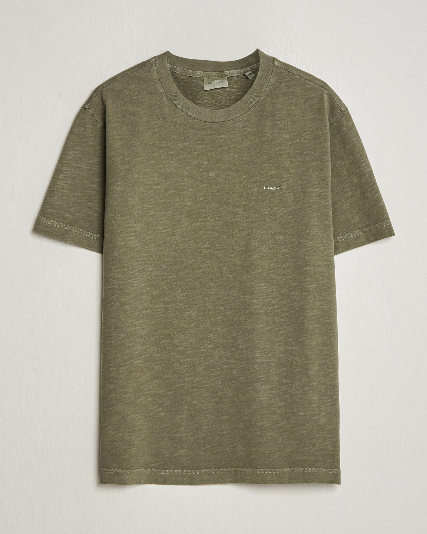 Uomini | T-shirt | Gant | Washed Slub T-Shirt Dry Herb Green