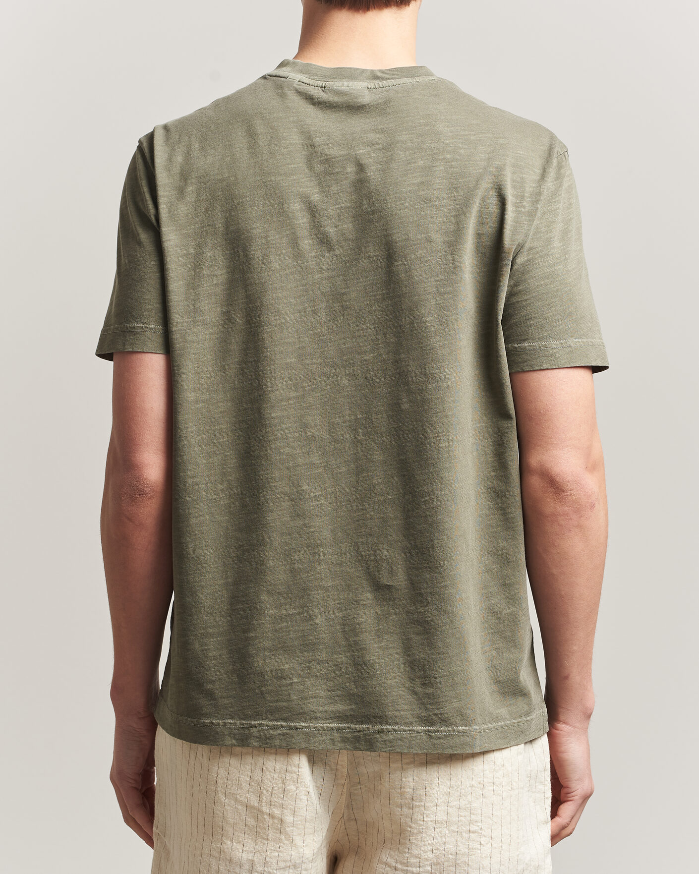 Uomini | T-shirt | Gant | Washed Slub T-Shirt Dry Herb Green