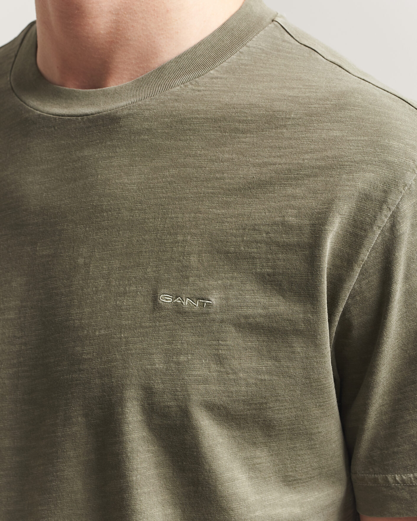 Uomini | T-shirt | Gant | Washed Slub T-Shirt Dry Herb Green