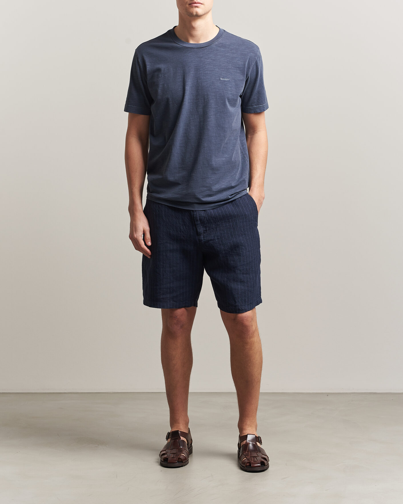 Uomini | T-shirt | Gant | Washed Slub T-Shirt Evening Blue