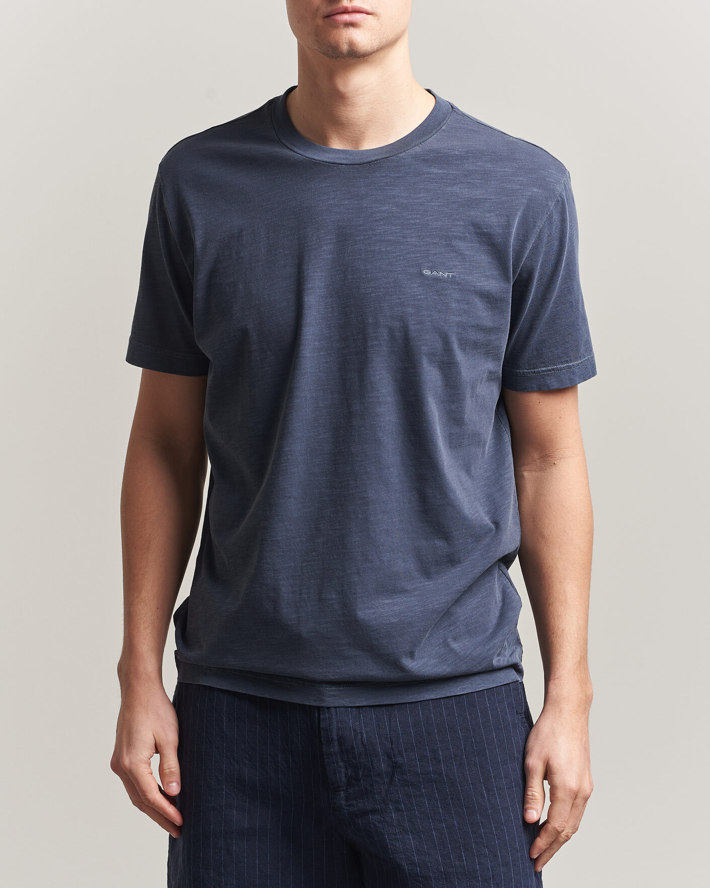 Uomini | T-shirt | Gant | Washed Slub T-Shirt Evening Blue