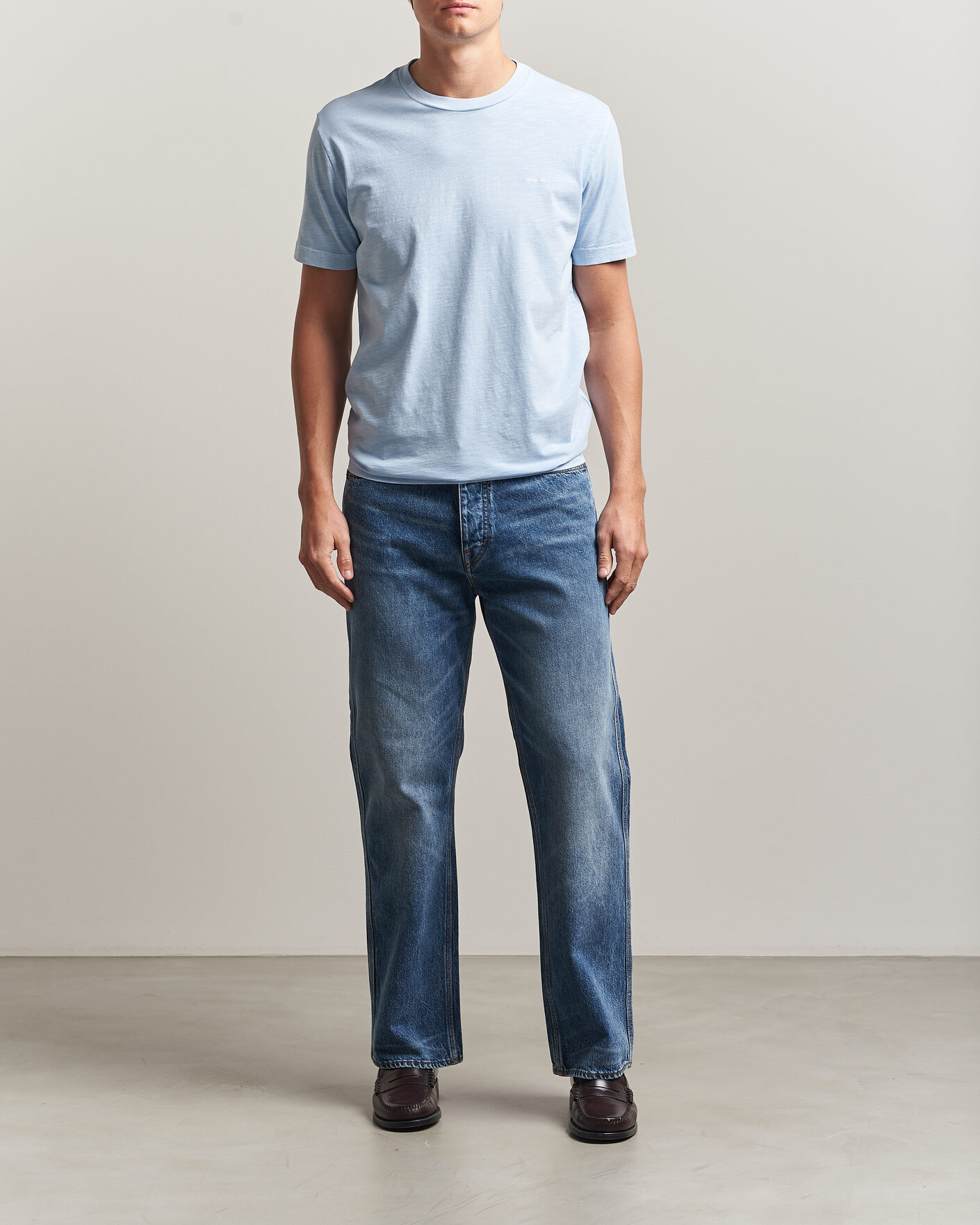 Uomini | T-shirt | Gant | Washed Slub T-Shirt Fresh Blue