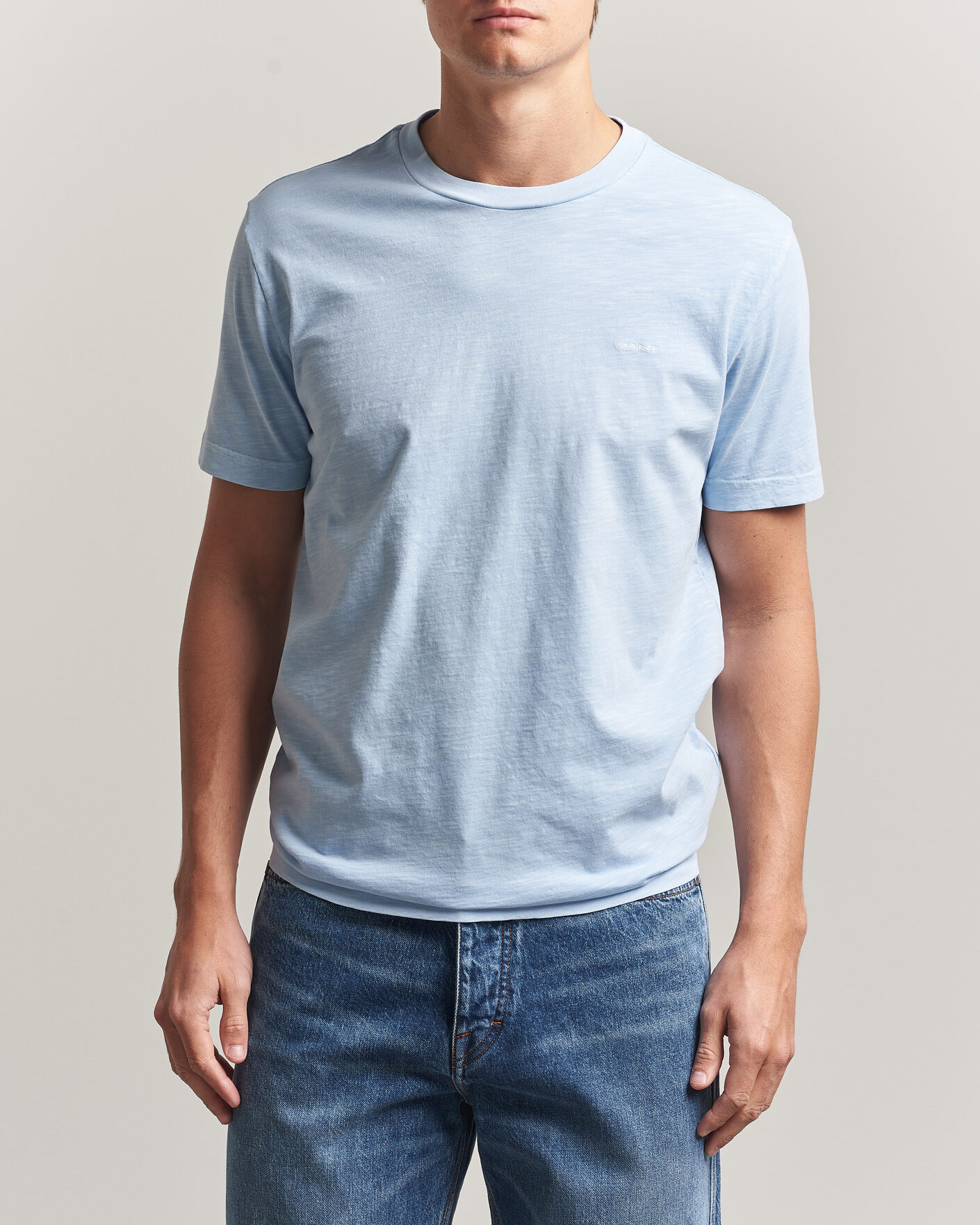 Uomini | T-shirt | Gant | Washed Slub T-Shirt Fresh Blue
