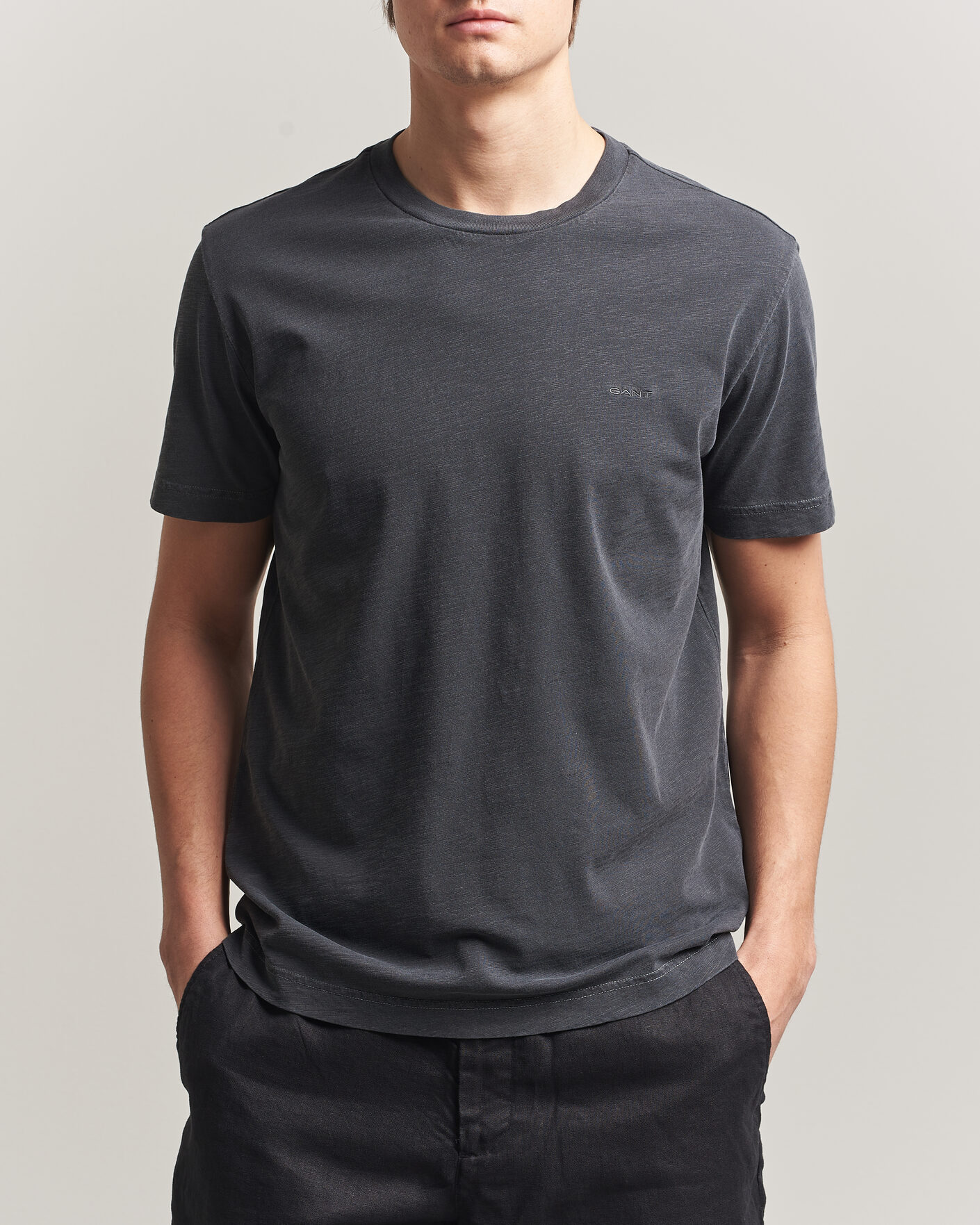 Uomini | T-shirt | Gant | Washed Slub T-Shirt Black