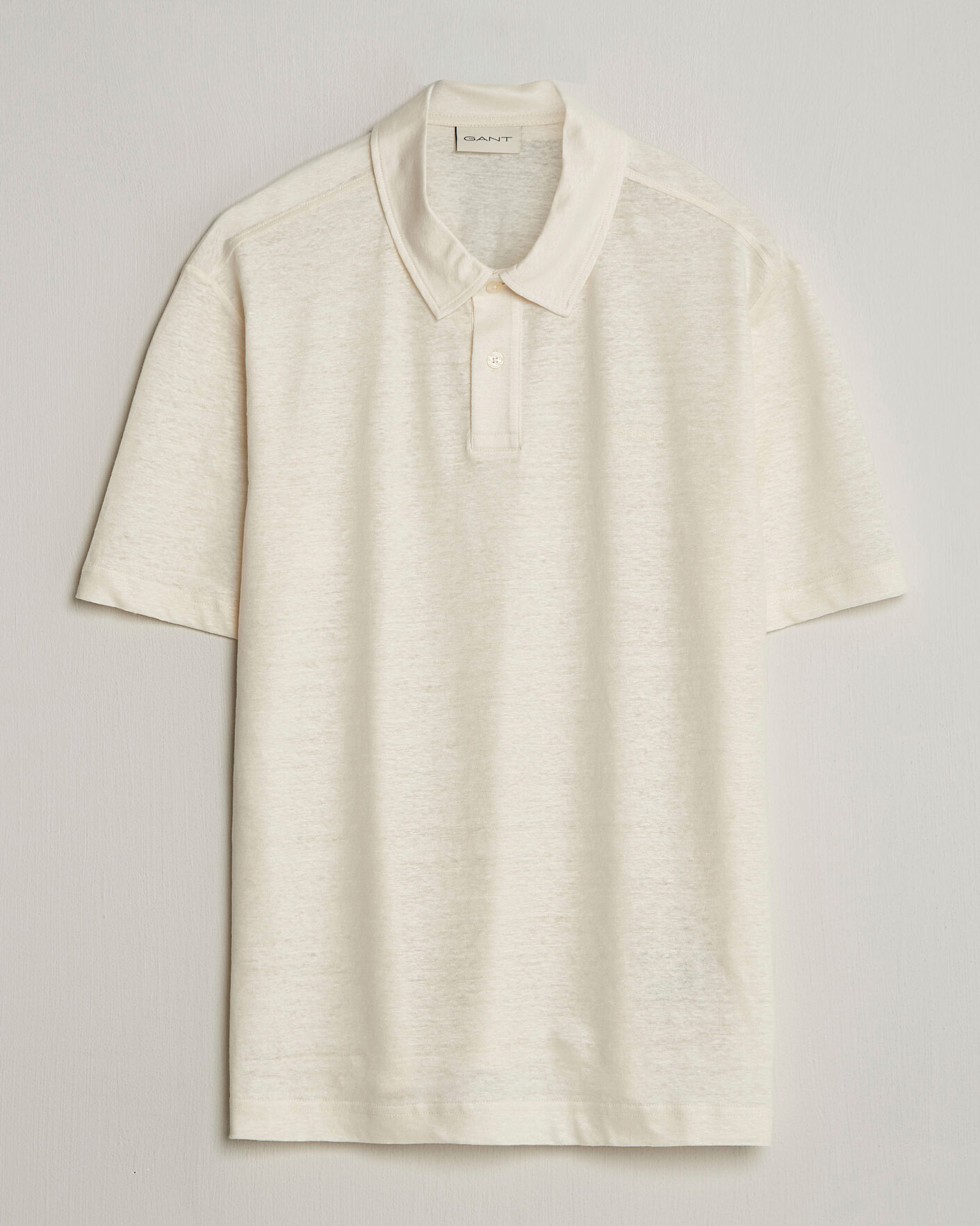 Uomini | Polo | GANT | Linen Polo Creamed White