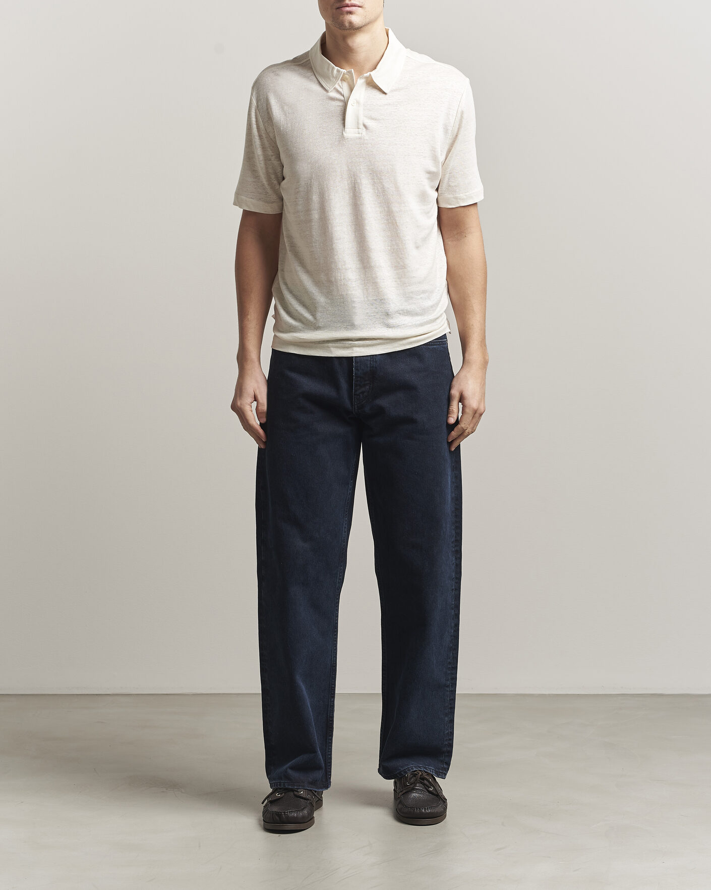 Uomini | Polo | GANT | Linen Polo Creamed White