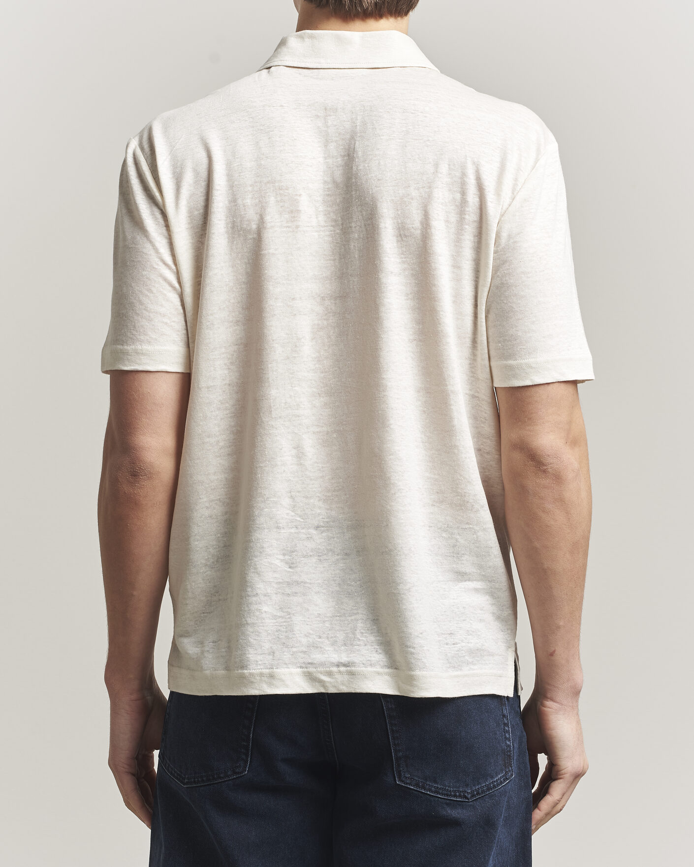 Uomini | Polo | GANT | Linen Polo Creamed White