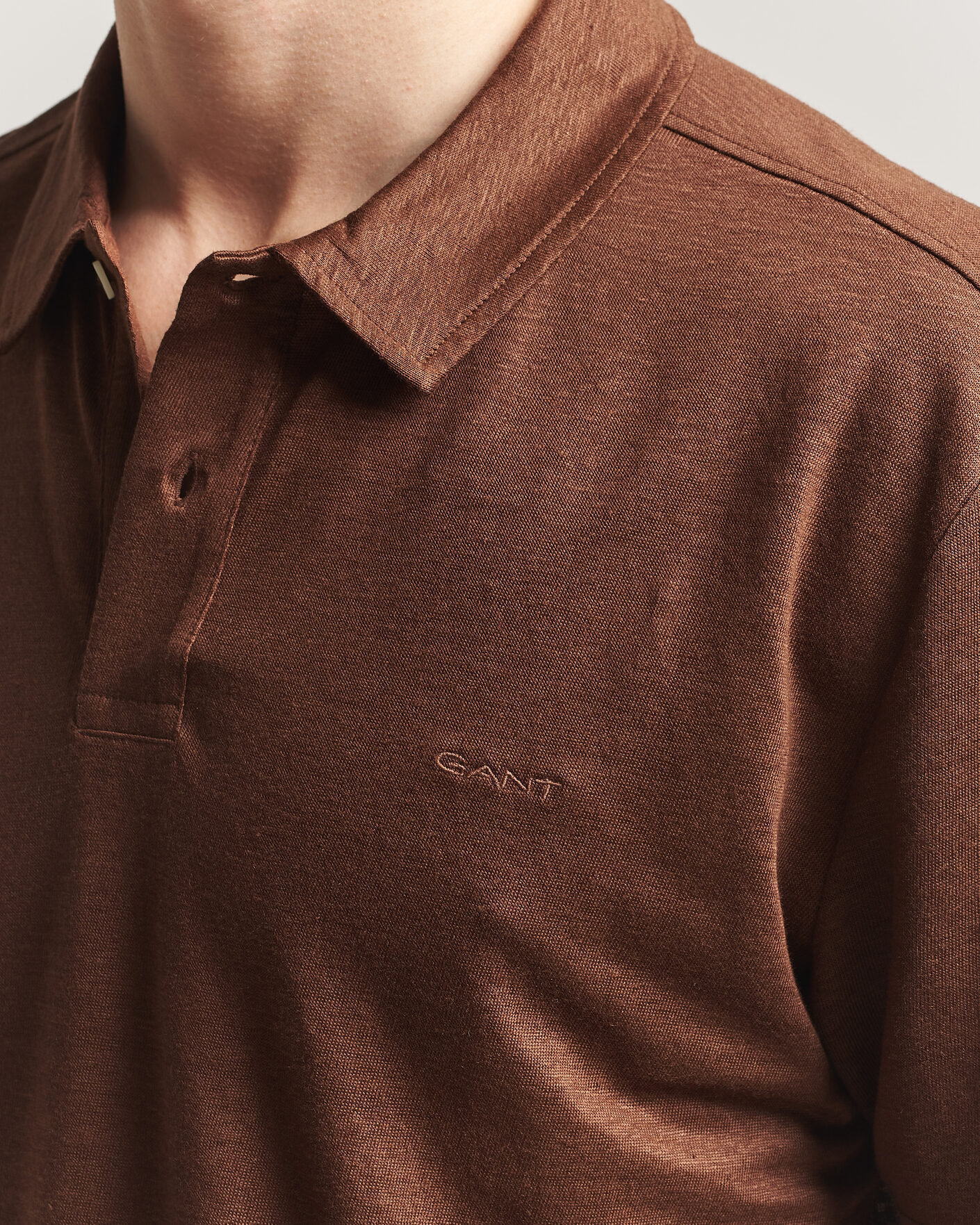 Uomini | Polo | GANT | Linen Polo Mahogany Brown