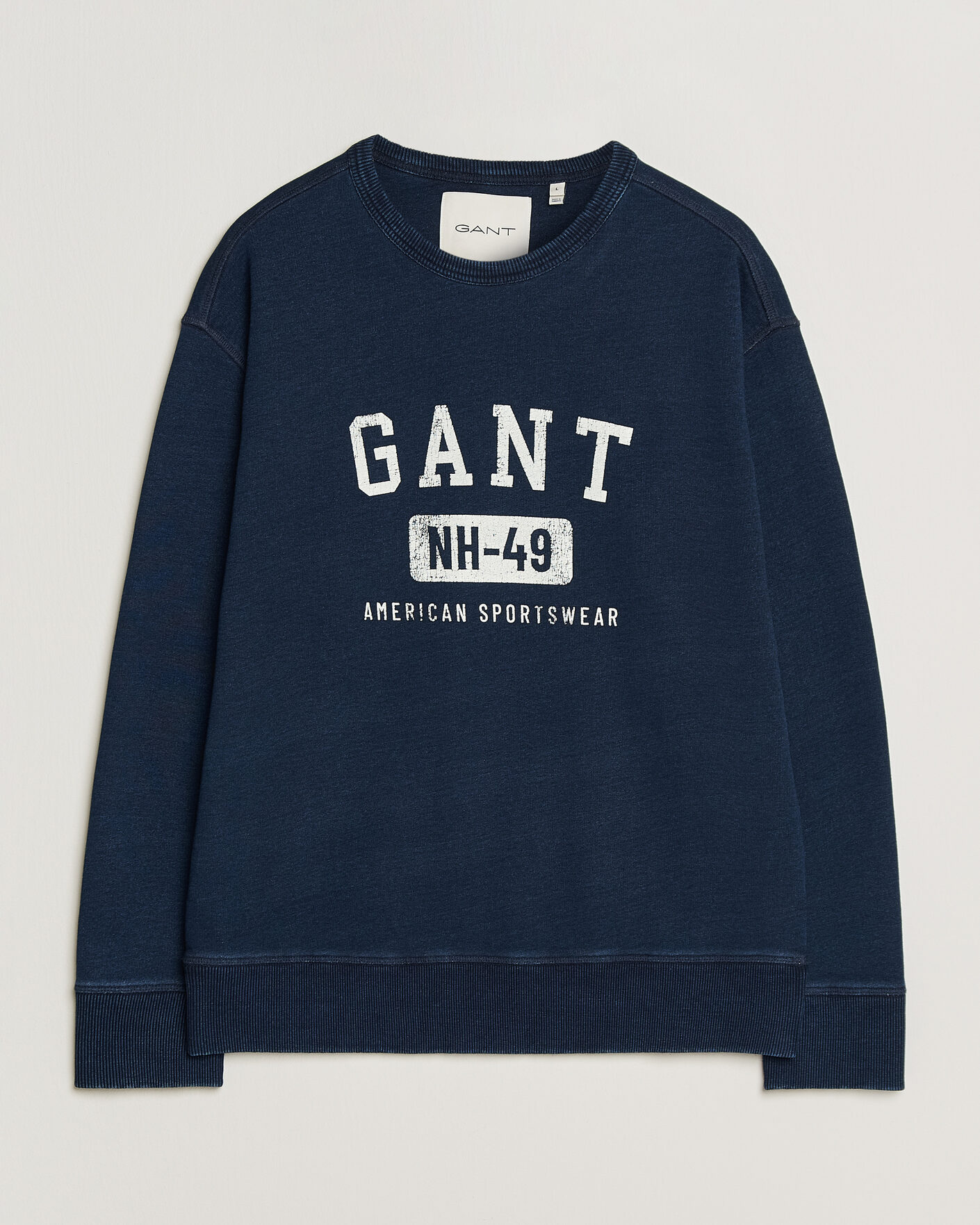 Uomini | Maglieria | GANT | Indigo Graphic Sweatshirt Dark Blue