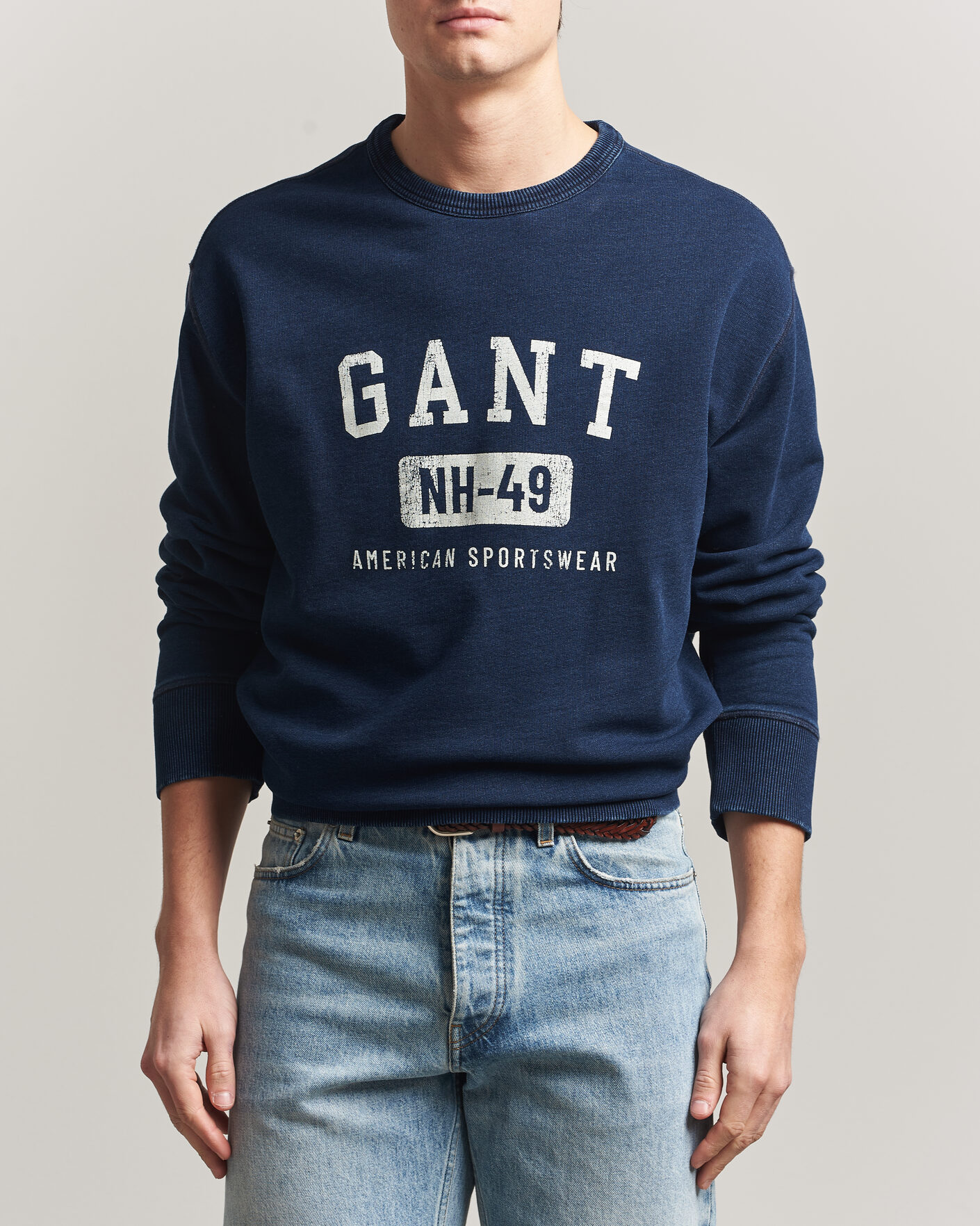 Uomini | Maglieria | Gant | Indigo Graphic Sweatshirt Dark Blue