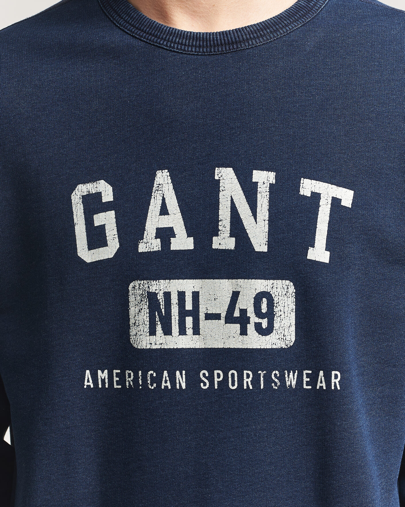 Uomini | Maglieria | GANT | Indigo Graphic Sweatshirt Dark Blue