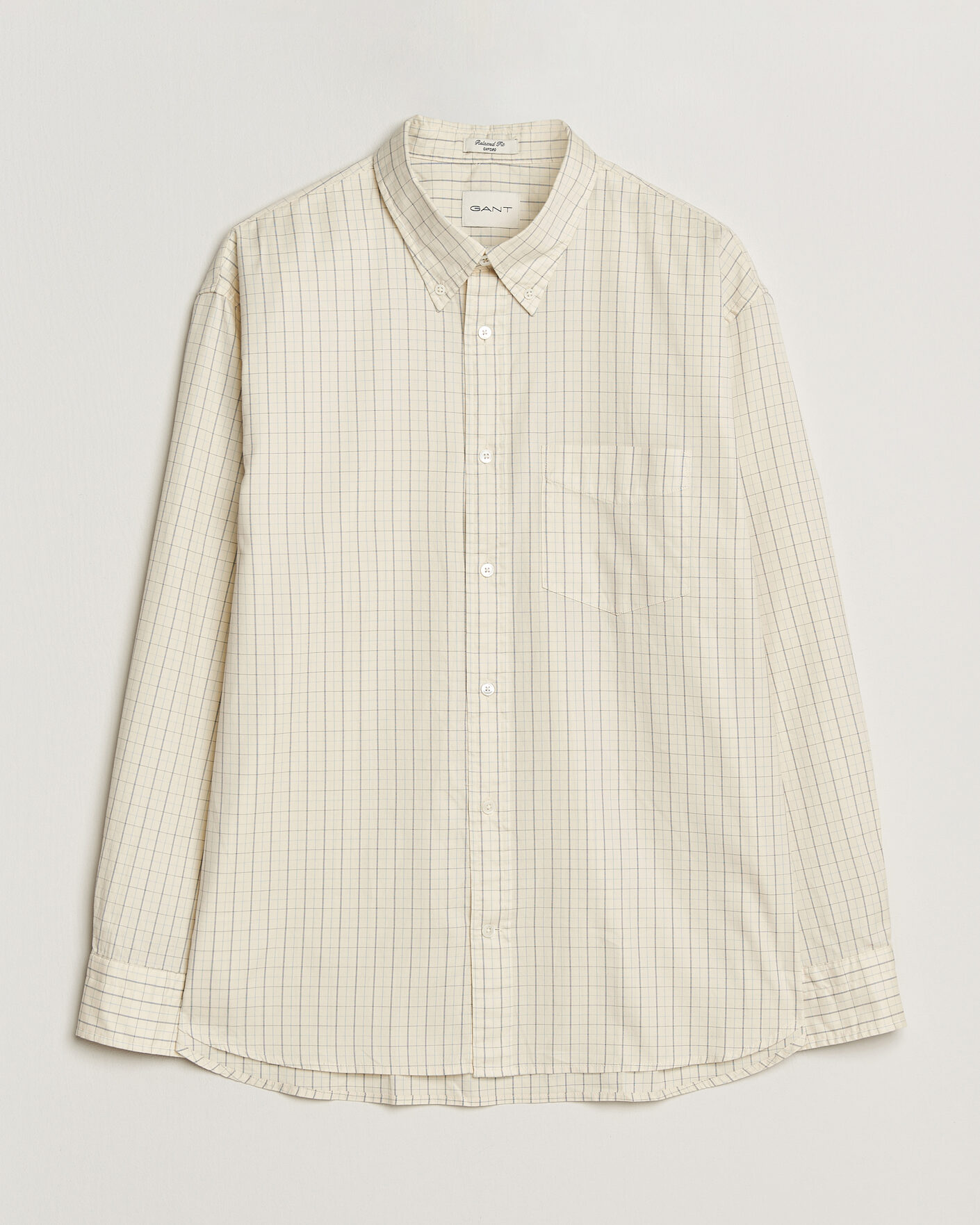 Uomini | Camicie | GANT | Relaxed Fit Dreamy Oxford Checked Shirt Creamed White