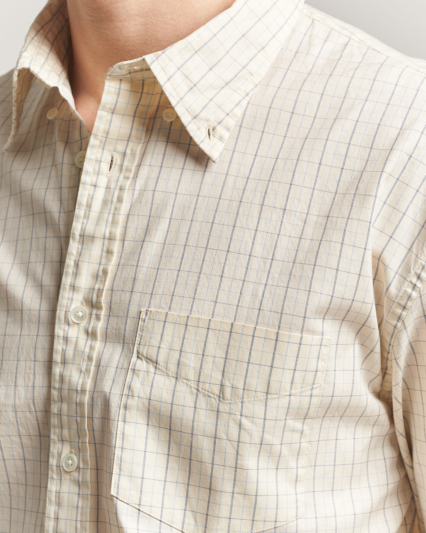 Uomini | Camicie | GANT | Relaxed Fit Dreamy Oxford Checked Shirt Creamed White