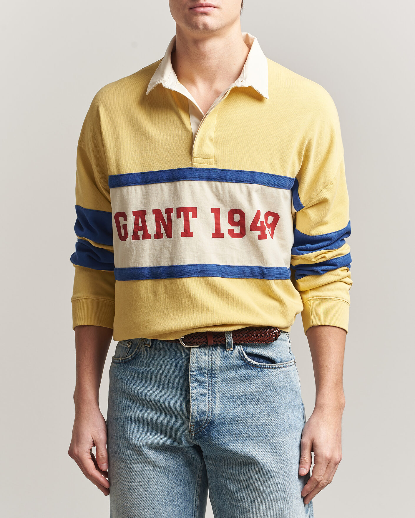Uomini | Maglieria | Gant | Heavy Rugger Light Mustard Yellow