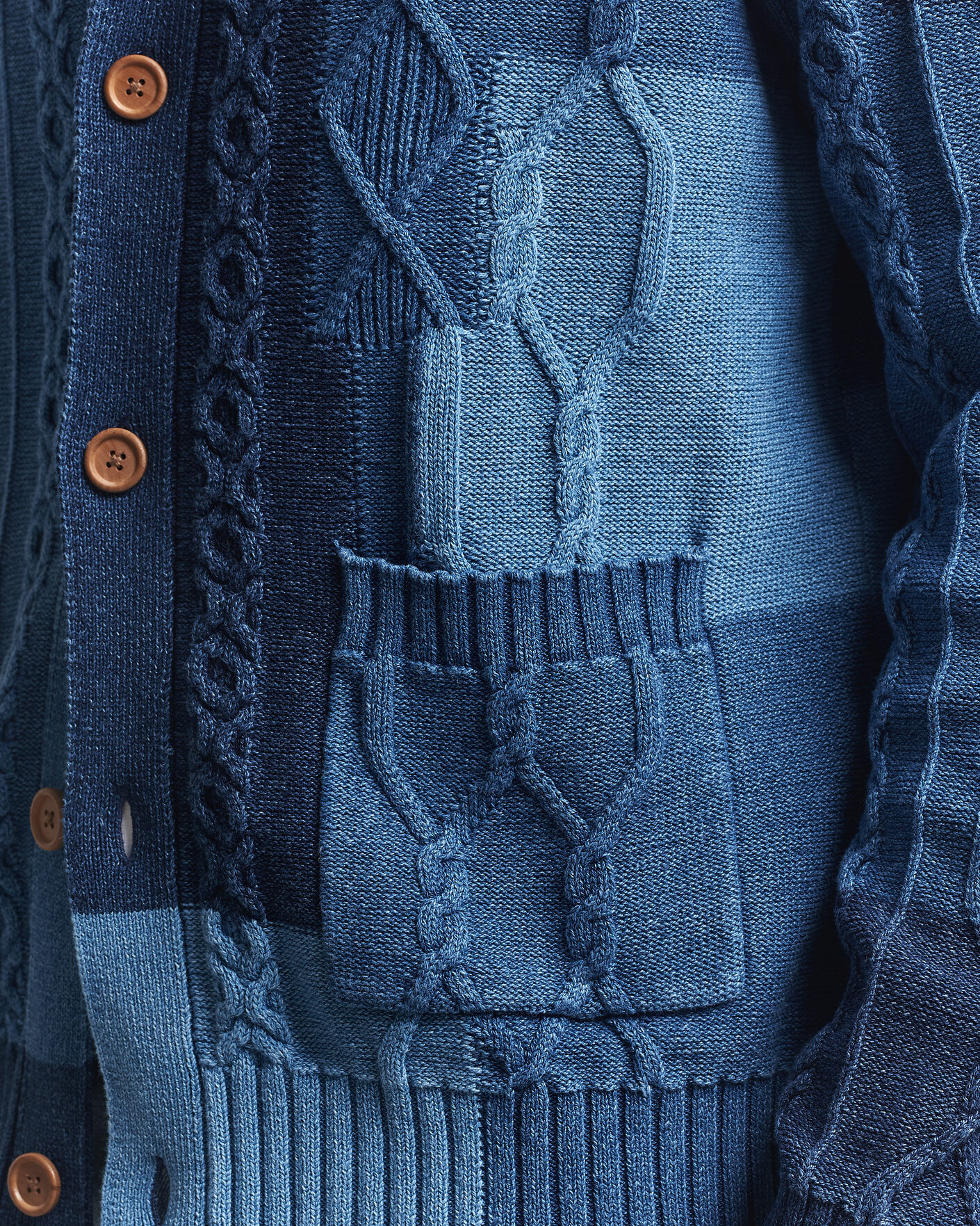 Uomini | Maglieria | GANT | Indigo Cotton Cable Cardigan Rich Navy