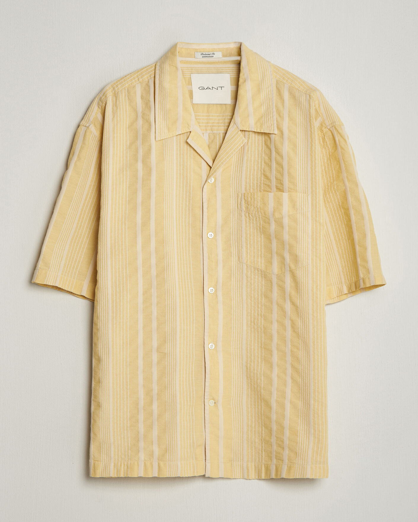 Uomini | Camicie | Gant | Relaxed Fit Seersucker Camp Collar Shirt Light Mustard Yellow