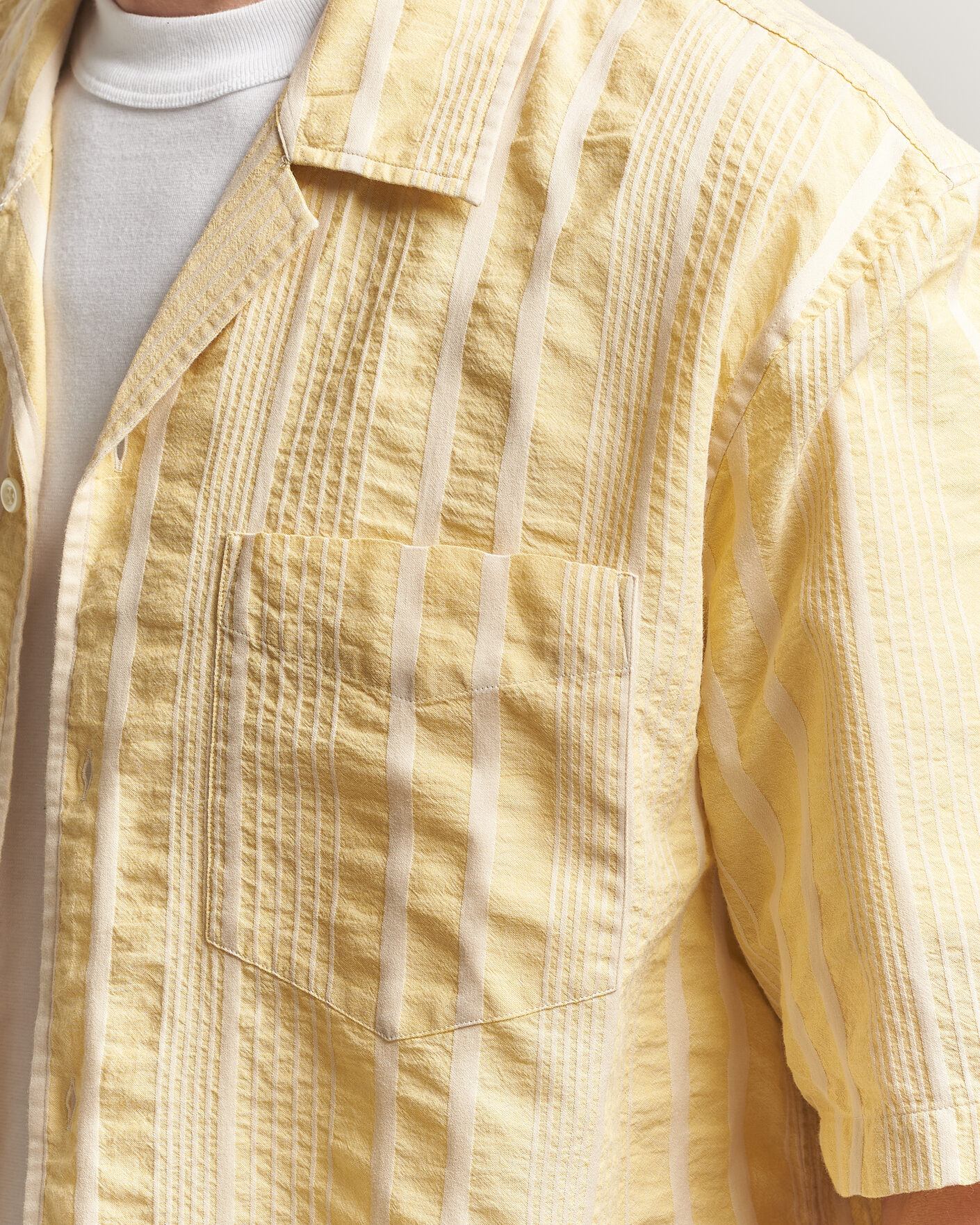 Uomini | Camicie | Gant | Relaxed Fit Seersucker Camp Collar Shirt Light Mustard Yellow