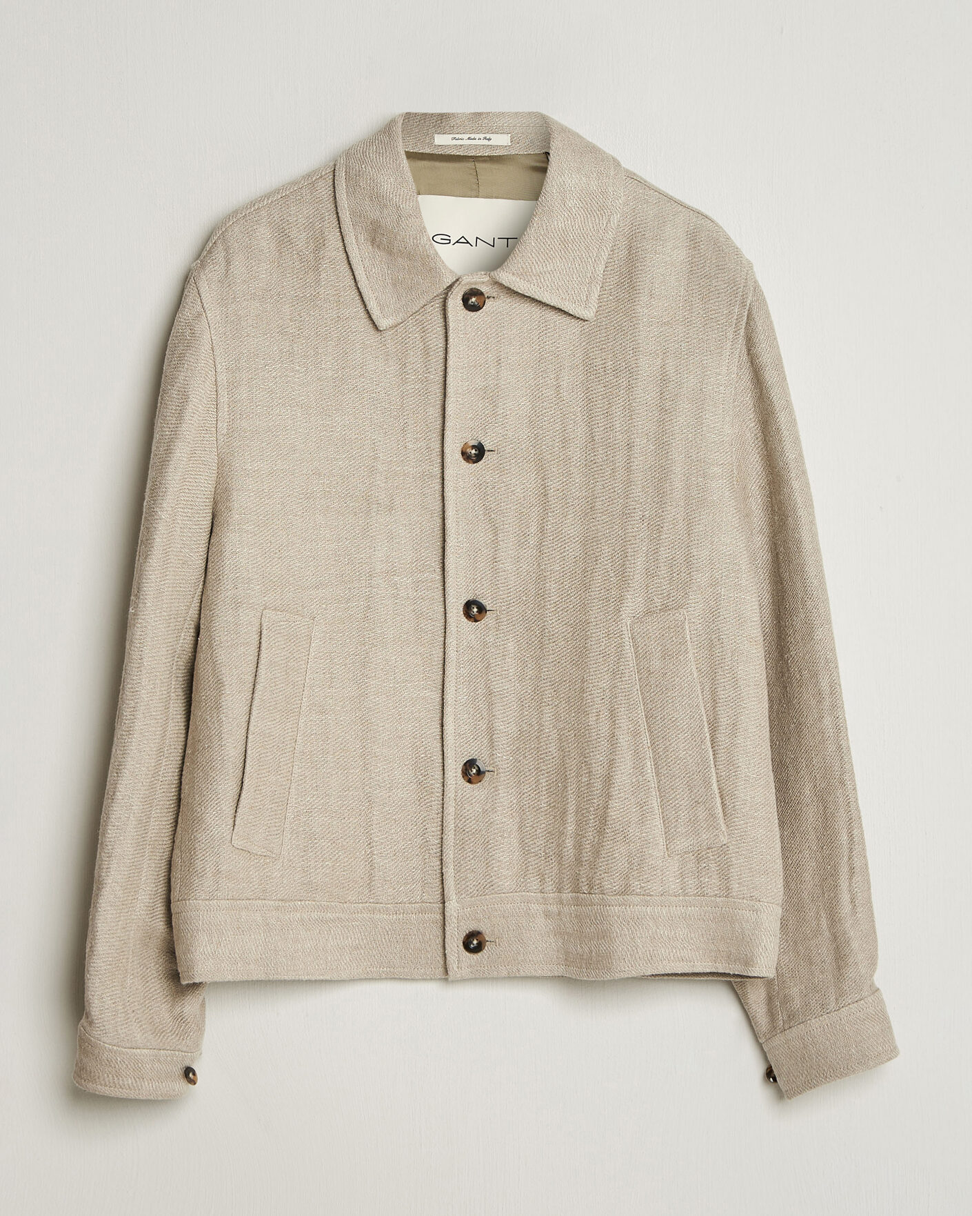Uomini | Giacche | Gant | Washed Linen Jacket Light Taupe