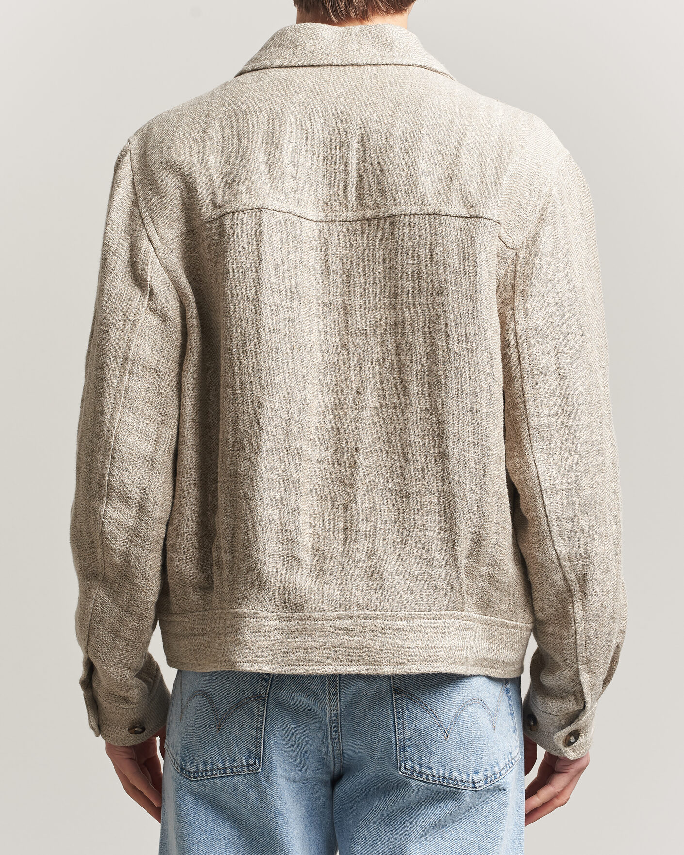 Uomini | Giacche | Gant | Washed Linen Jacket Light Taupe