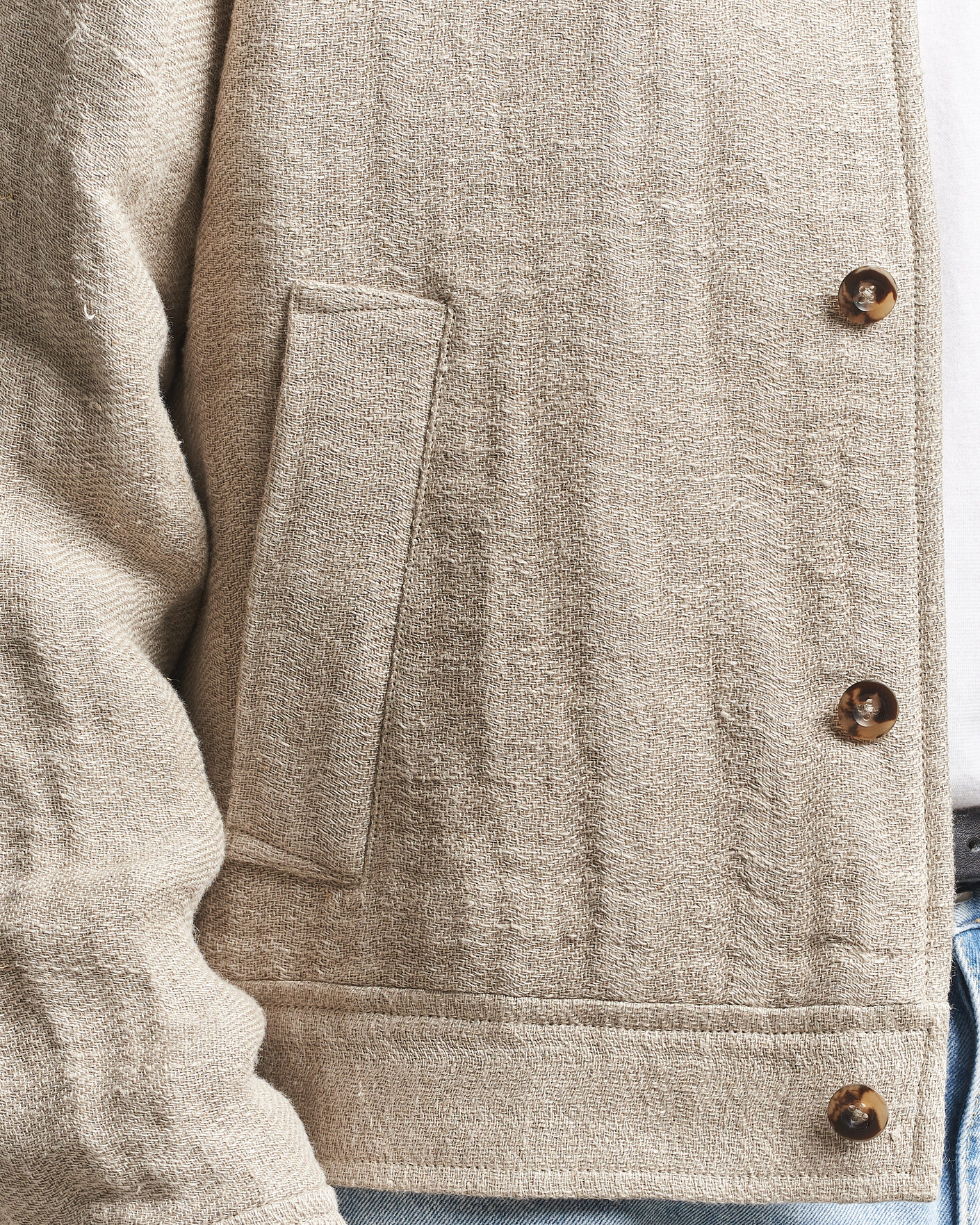 Uomini | Giacche | Gant | Washed Linen Jacket Light Taupe