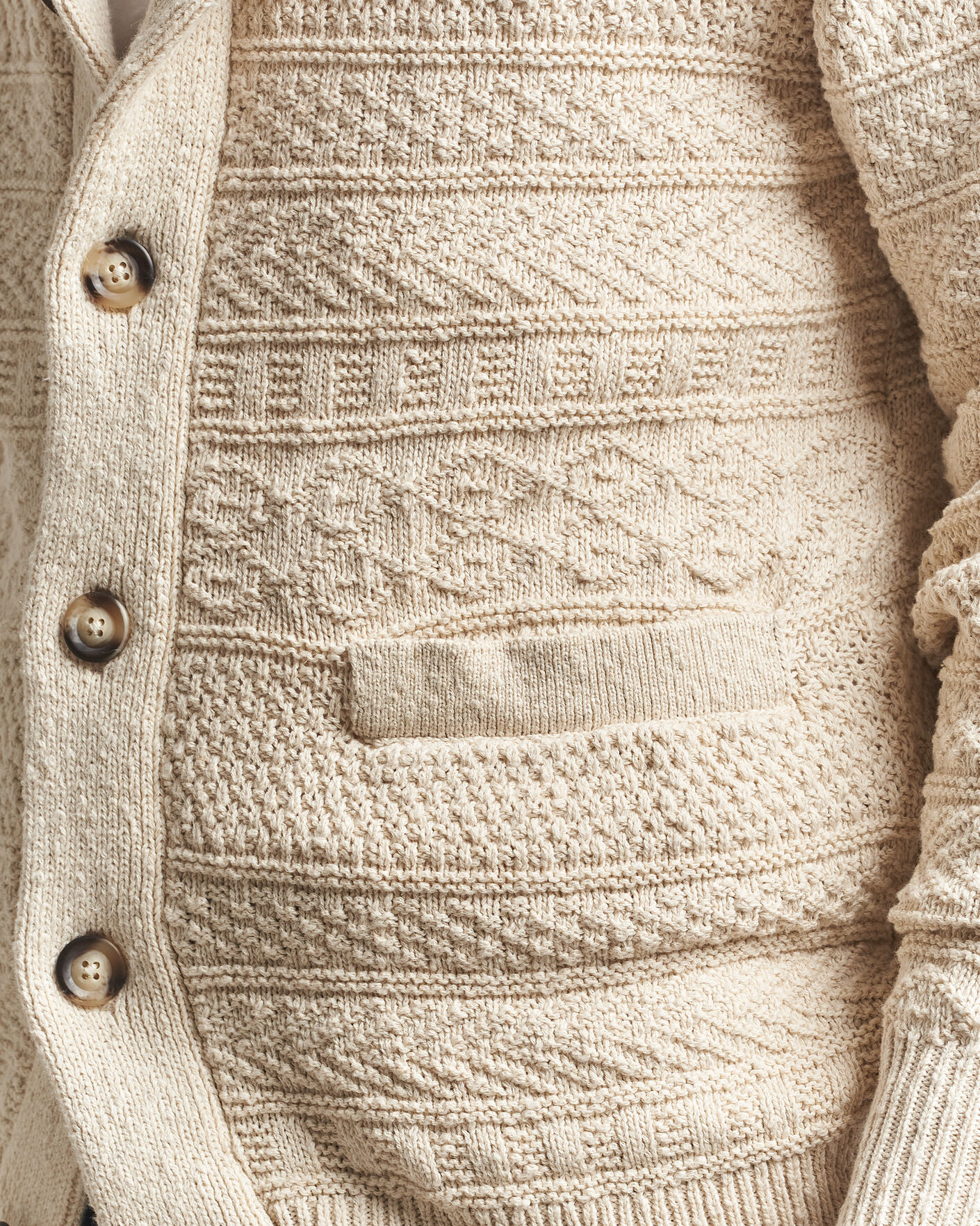 Uomini | Maglieria | Gant | Cotton/Linen Textured Cardigan Creamed White
