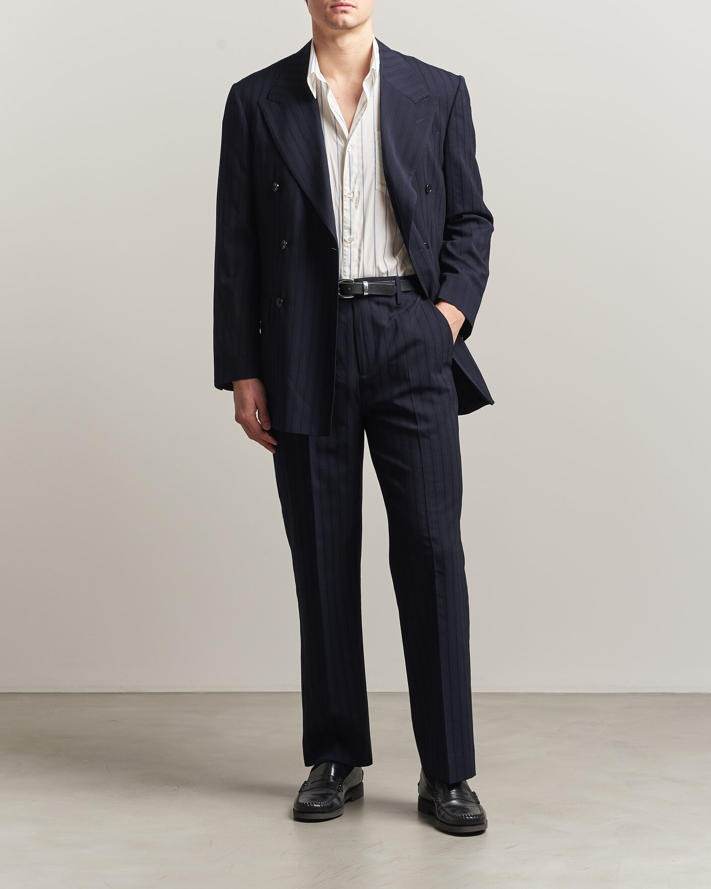 Uomini | Pantaloni | GANT | Tonal Pinstriped Suit Pants Evening Blue