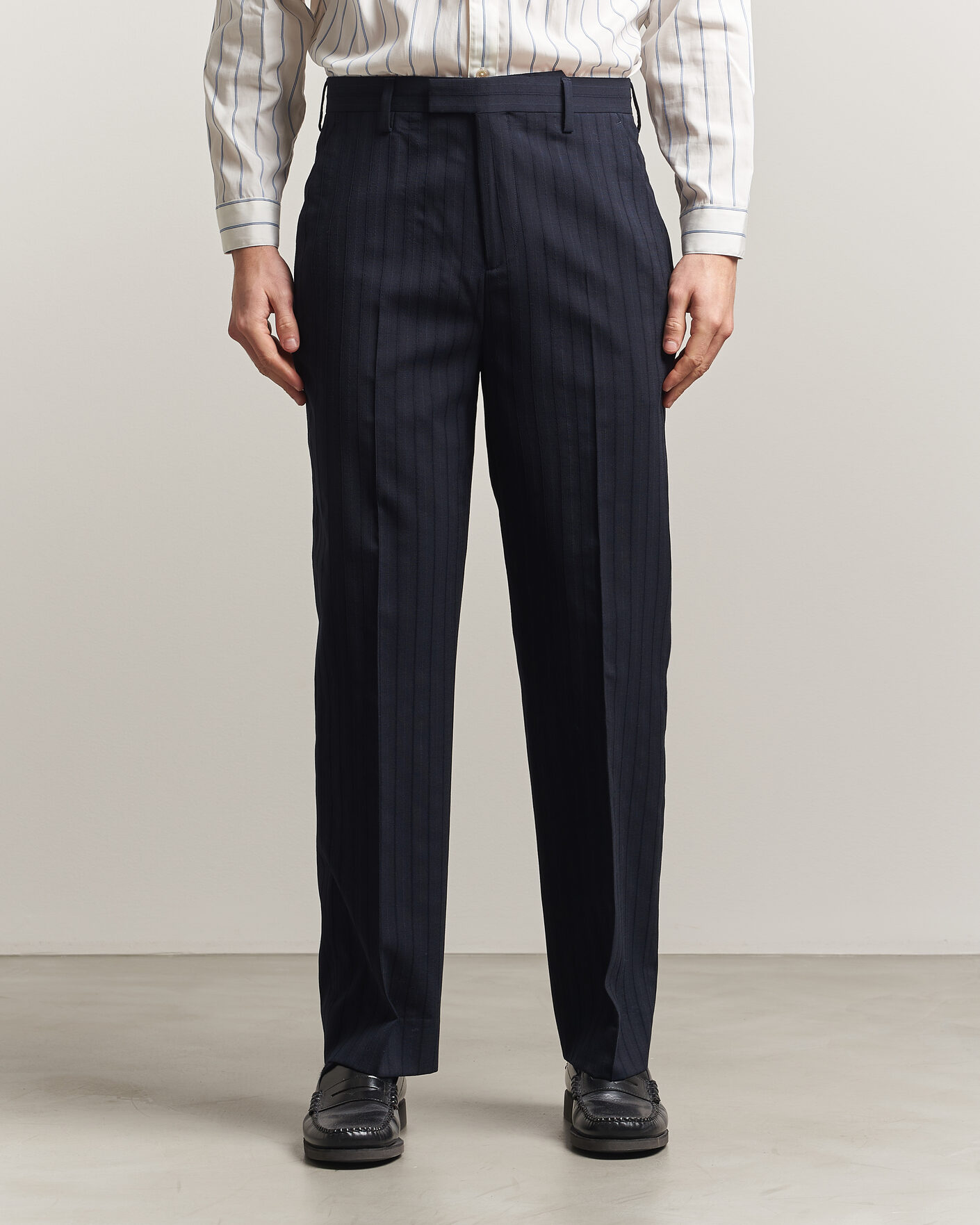 Uomini | Pantaloni | Gant | Tonal Pinstriped Suit Pants Evening Blue