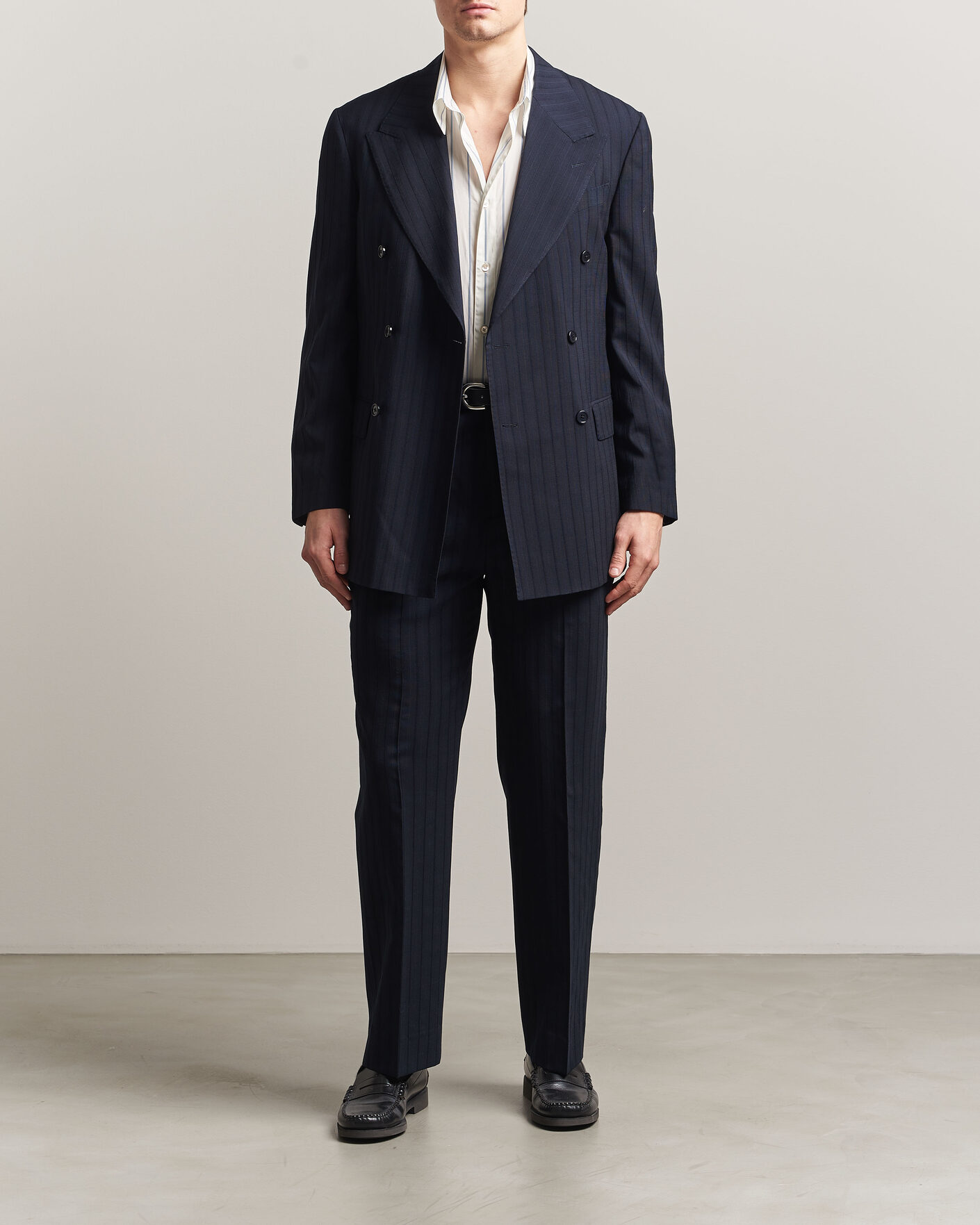 Uomini | Blazers | Gant | Tonal Pinstriped Suit Blazer Evening Blue