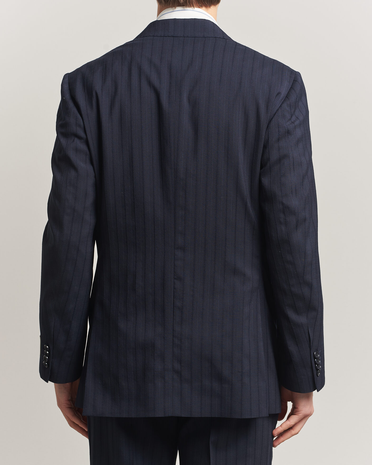 Uomini | Blazers | GANT | Tonal Pinstriped Suit Blazer Evening Blue