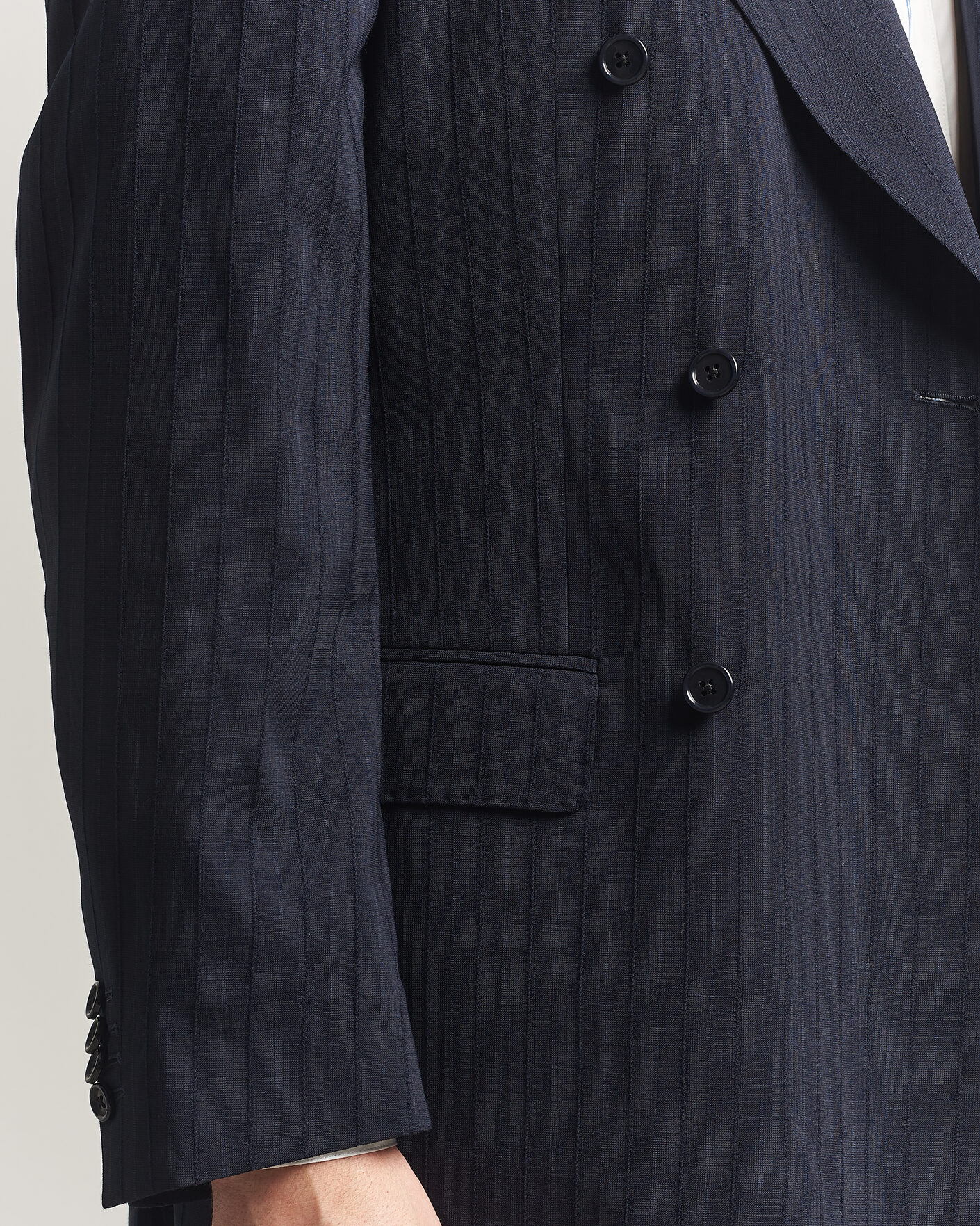 Uomini | Blazers | GANT | Tonal Pinstriped Suit Blazer Evening Blue