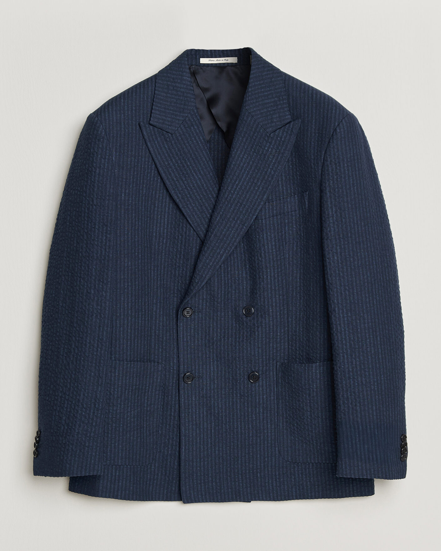 Uomini | Blazers | Gant | Linen Indigo Seersucker Blazer Bid Blue
