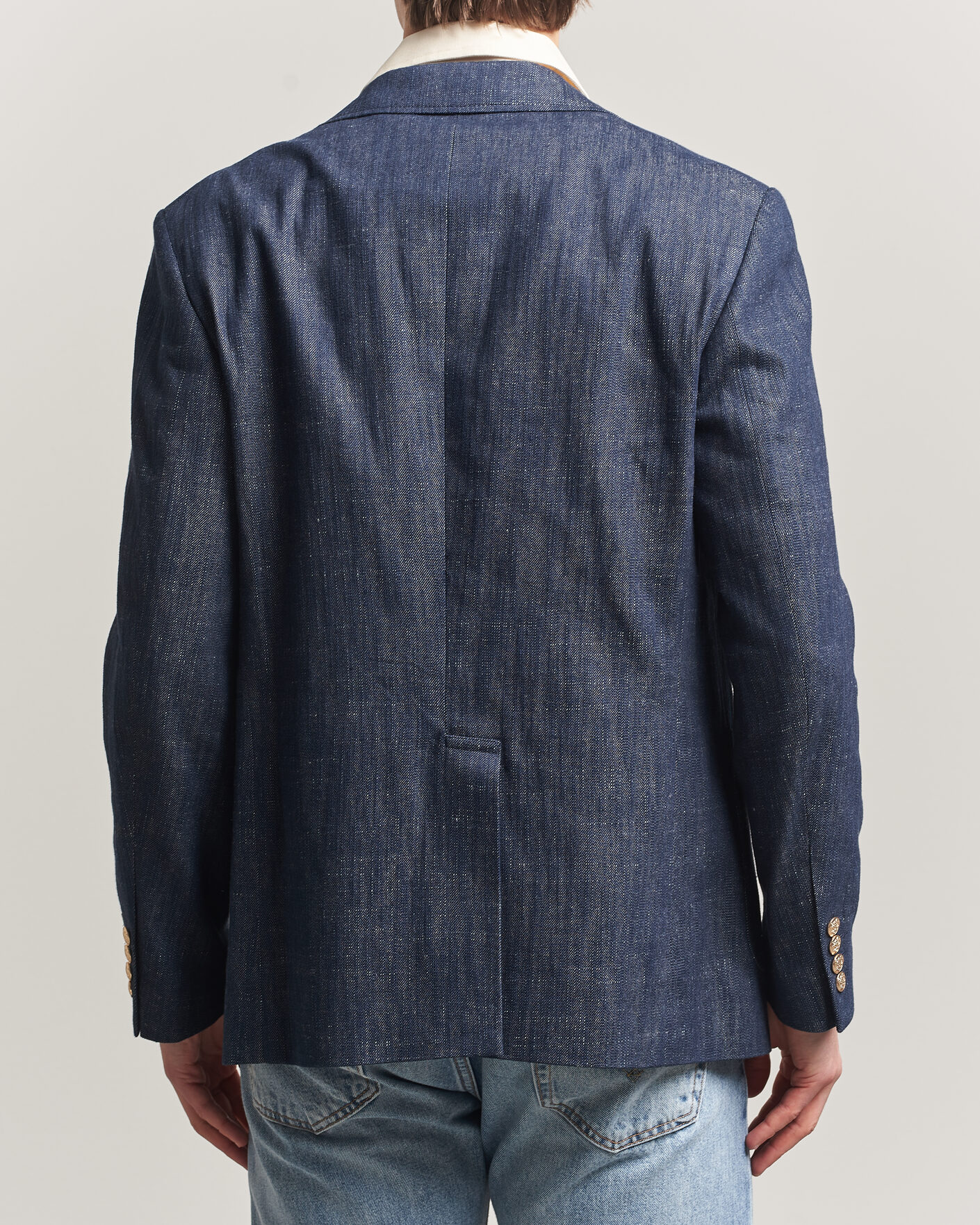Uomini | Blazers | GANT | Cotton Indigo Club Blazer Dark Blue Raw