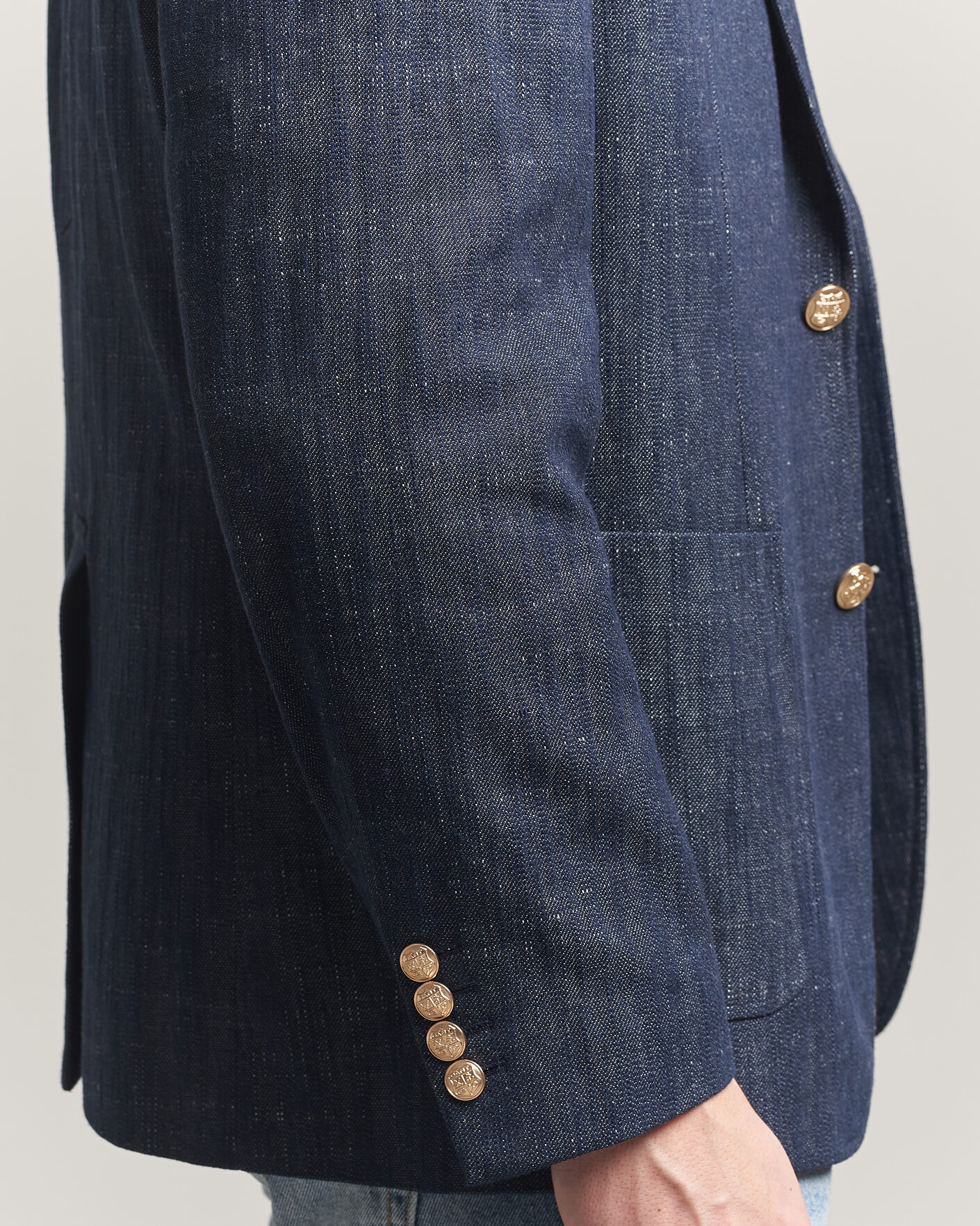Uomini | Blazers | GANT | Cotton Indigo Club Blazer Dark Blue Raw