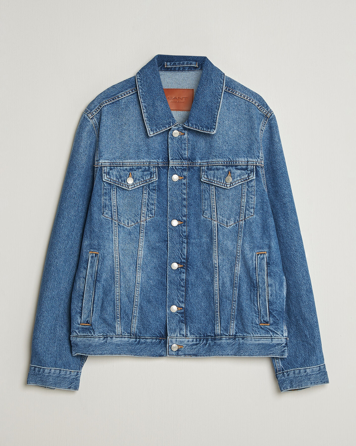 Uomini | Giacche | GANT | Denim Trucker Jacket Mid Blue