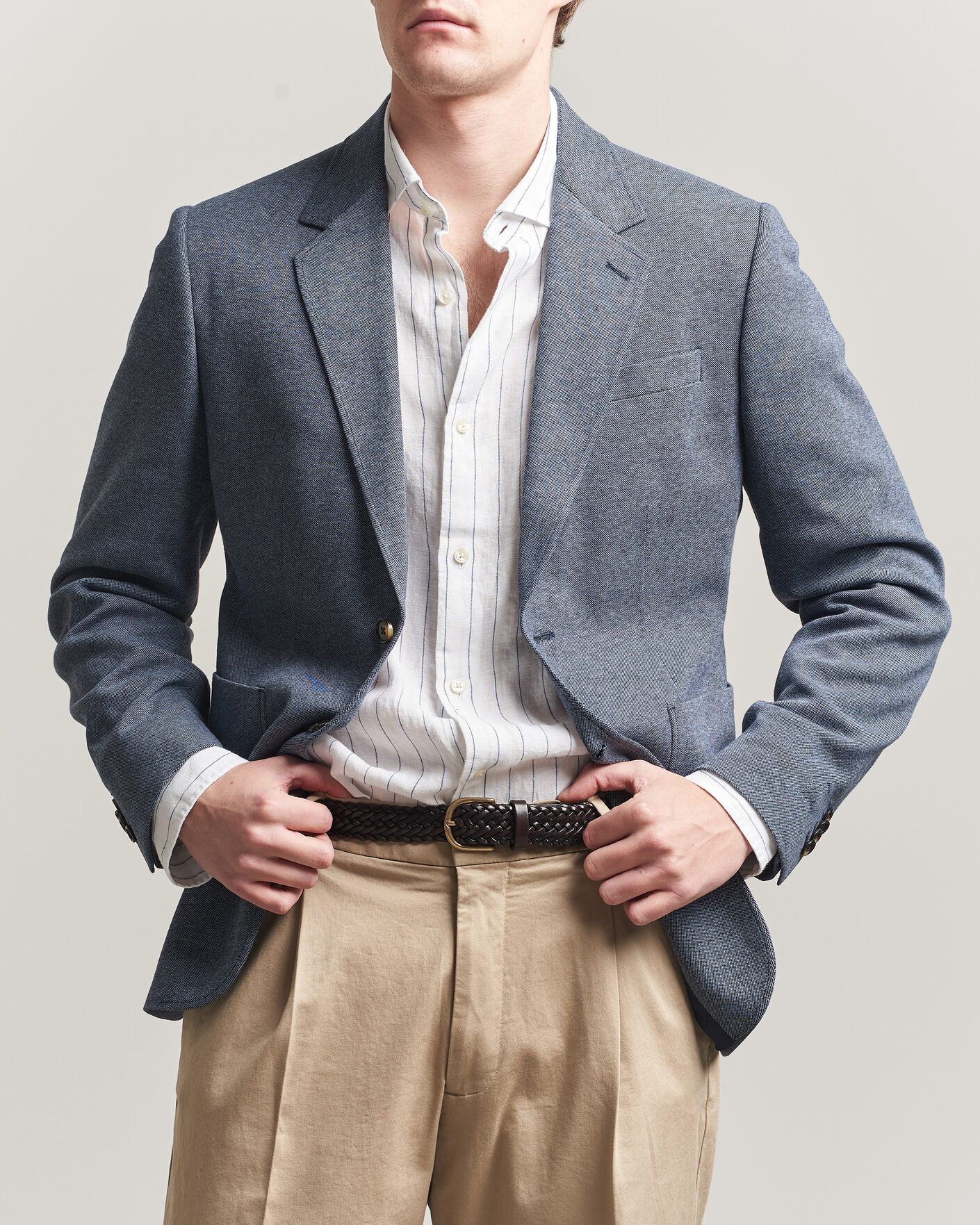 Uomini | Blazers | Gant | Two Tone Jersey Pique Blazer Salty Sea