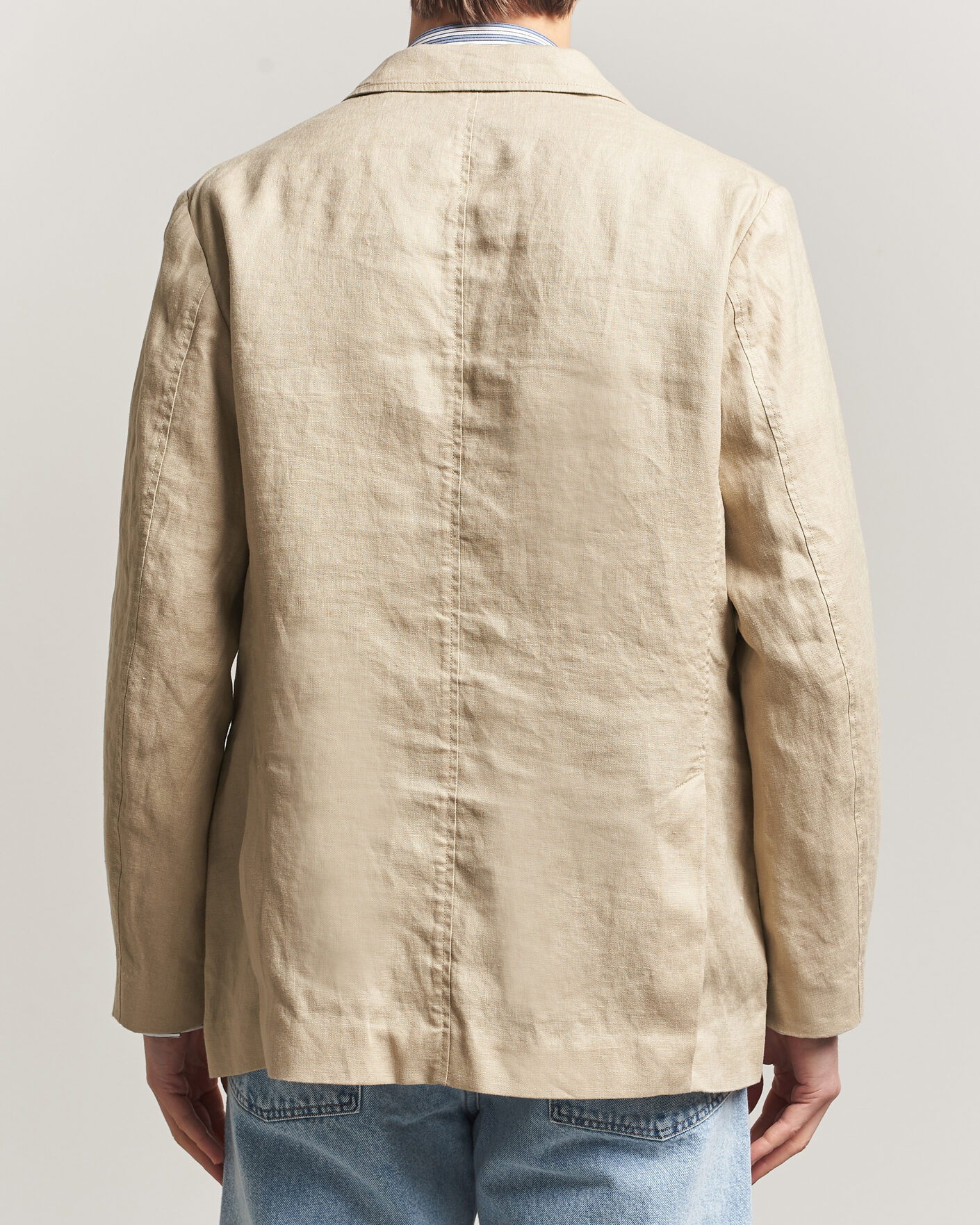 Uomini | Blazers | Gant | Garment Dyed Linen Blazer Oat Beige