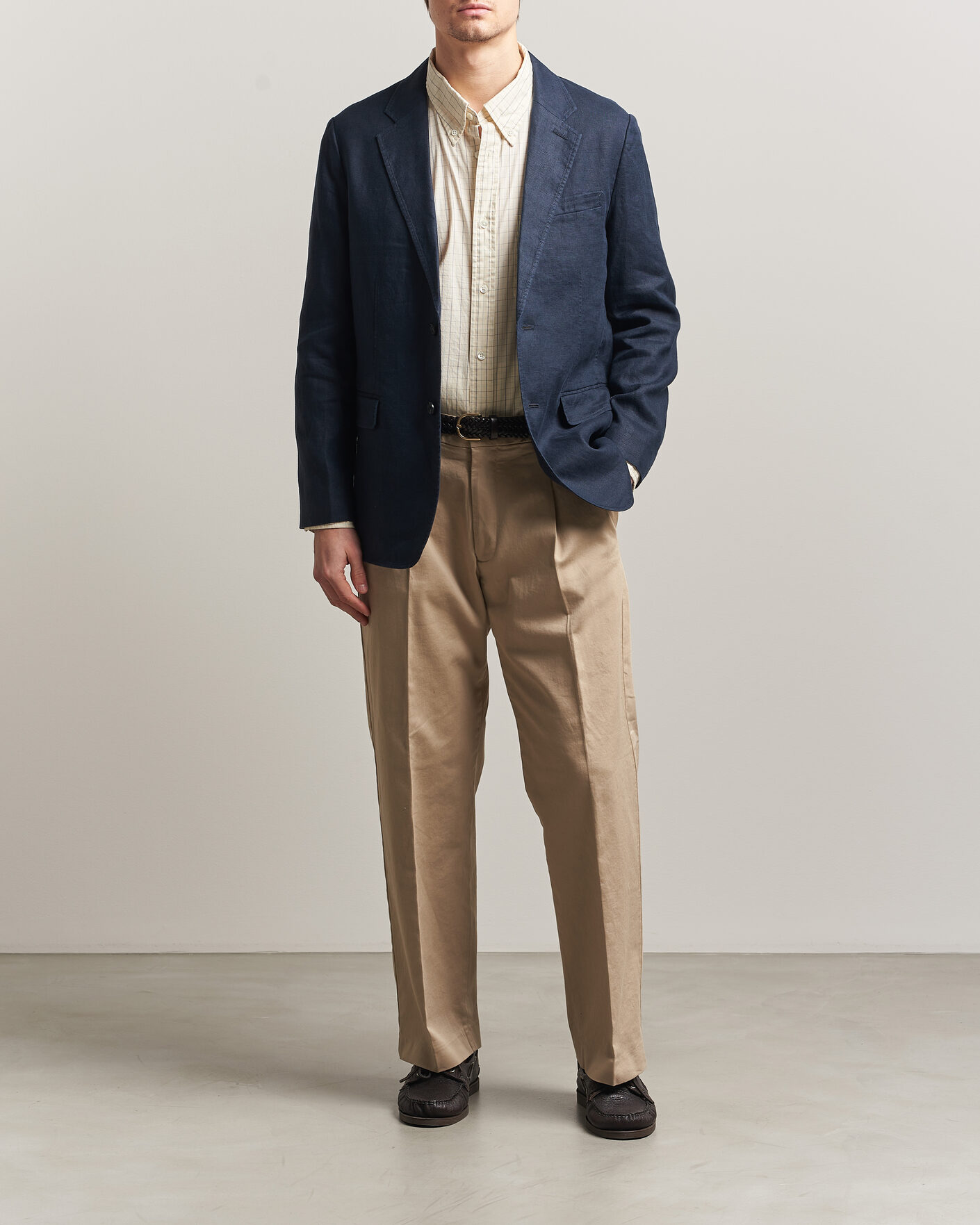 Uomini | Blazers | Gant | Garment Dyed Linen Blazer Evening Blue