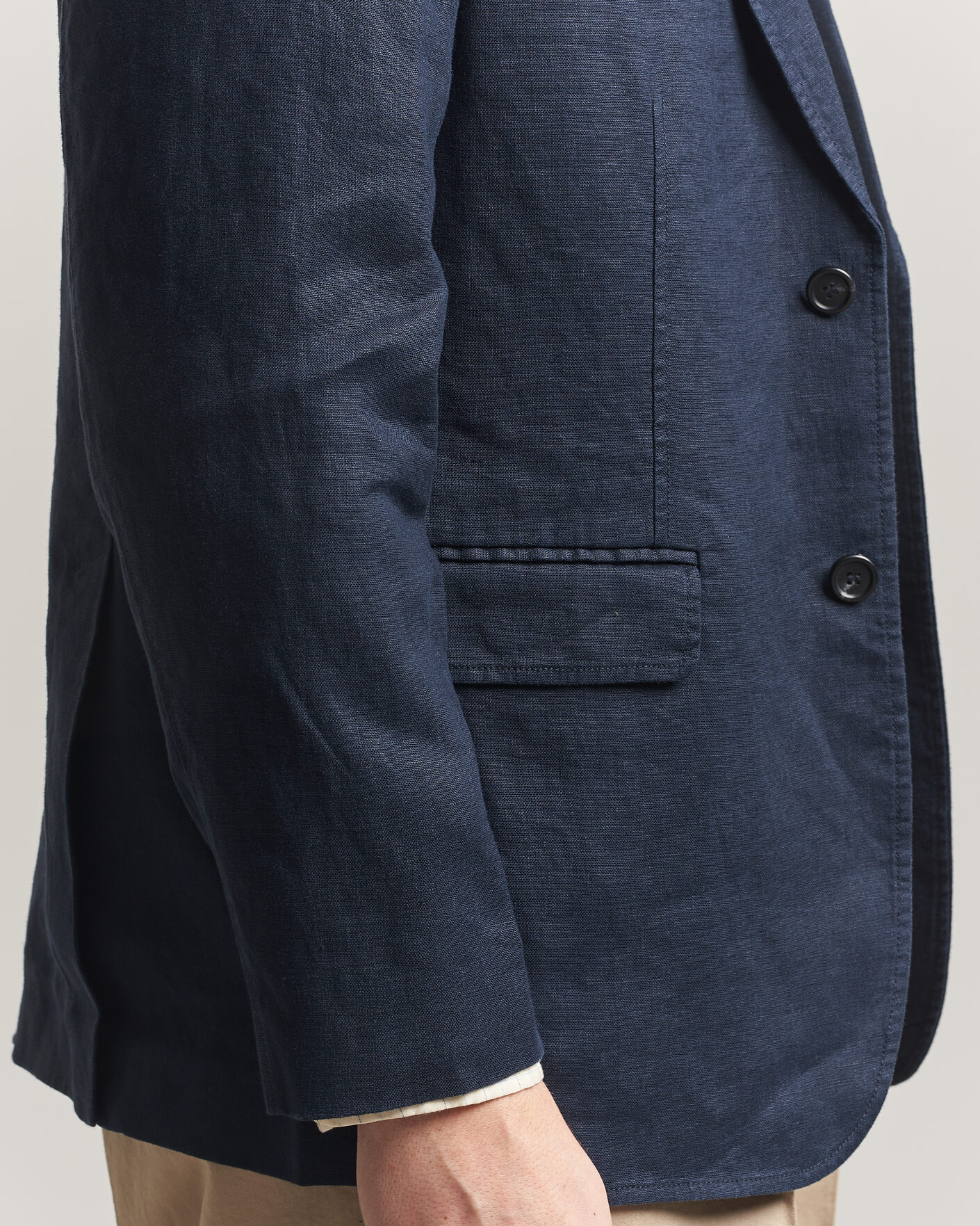 Uomini | Blazers | GANT | Garment Dyed Linen Blazer Evening Blue
