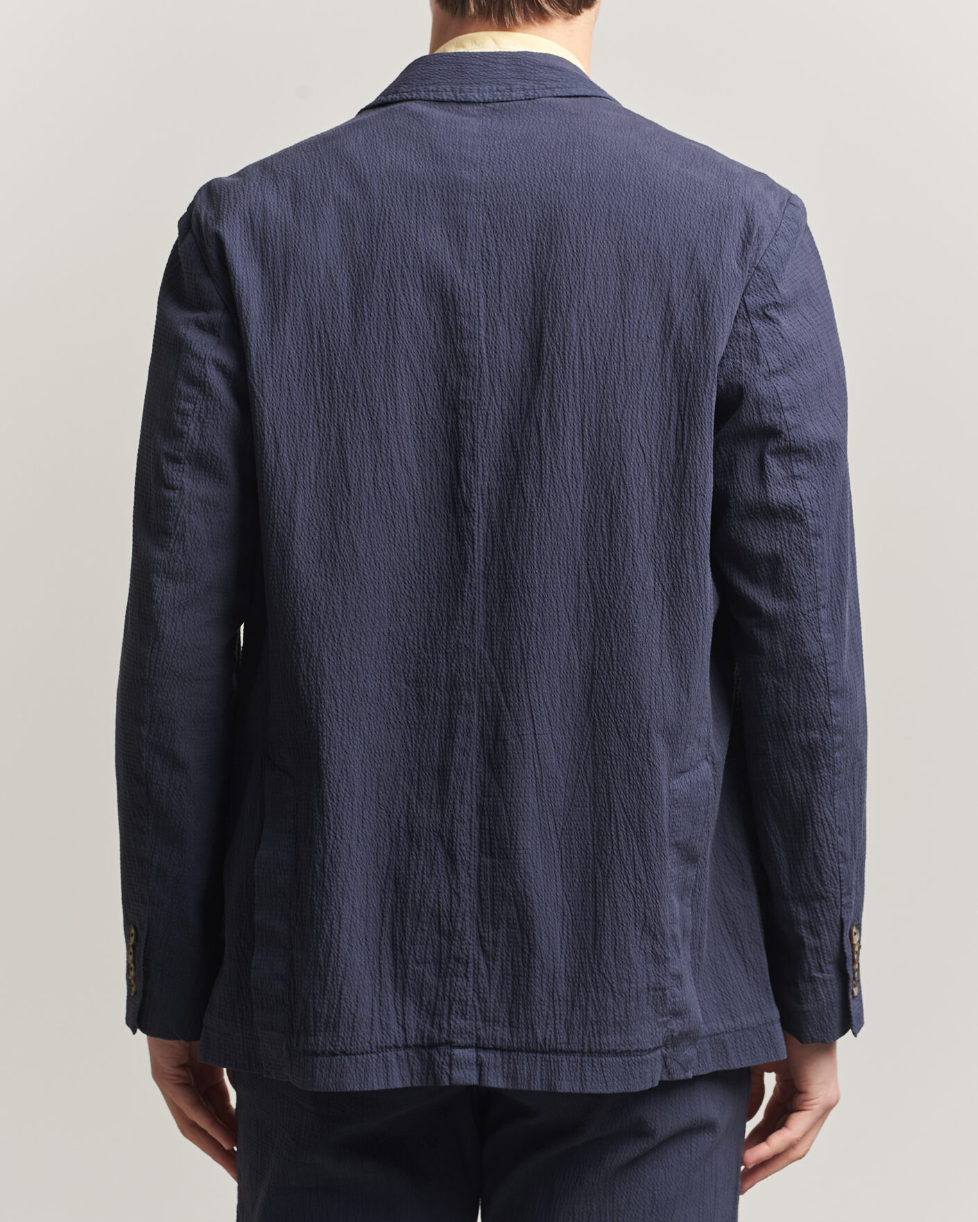 Uomini | Blazers | Gant | Garment Dyed Seersucker Blazer Evening Blue
