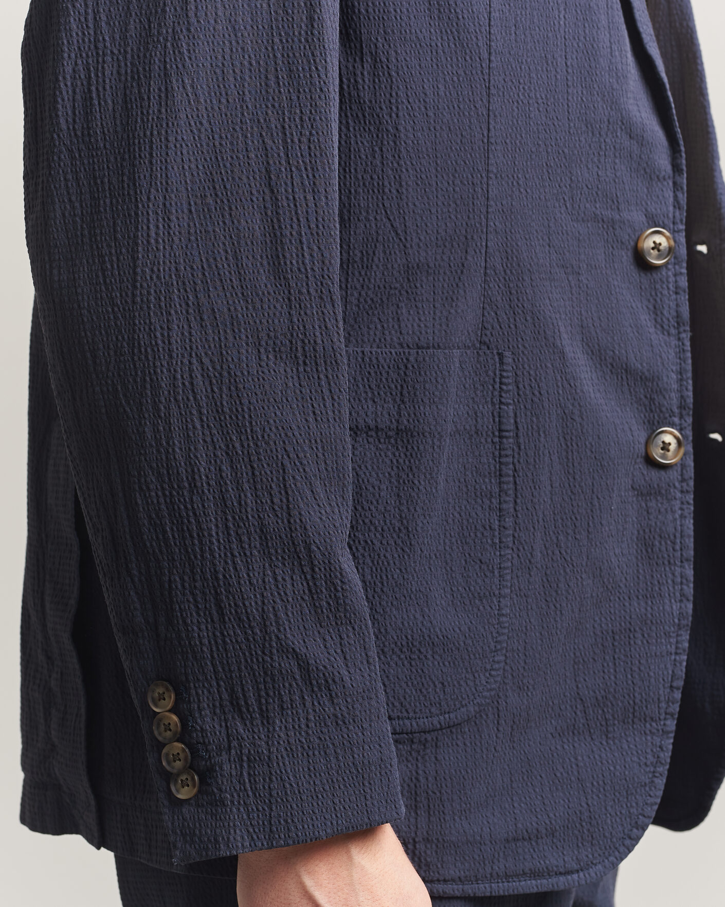 Uomini | Blazers | Gant | Garment Dyed Seersucker Blazer Evening Blue