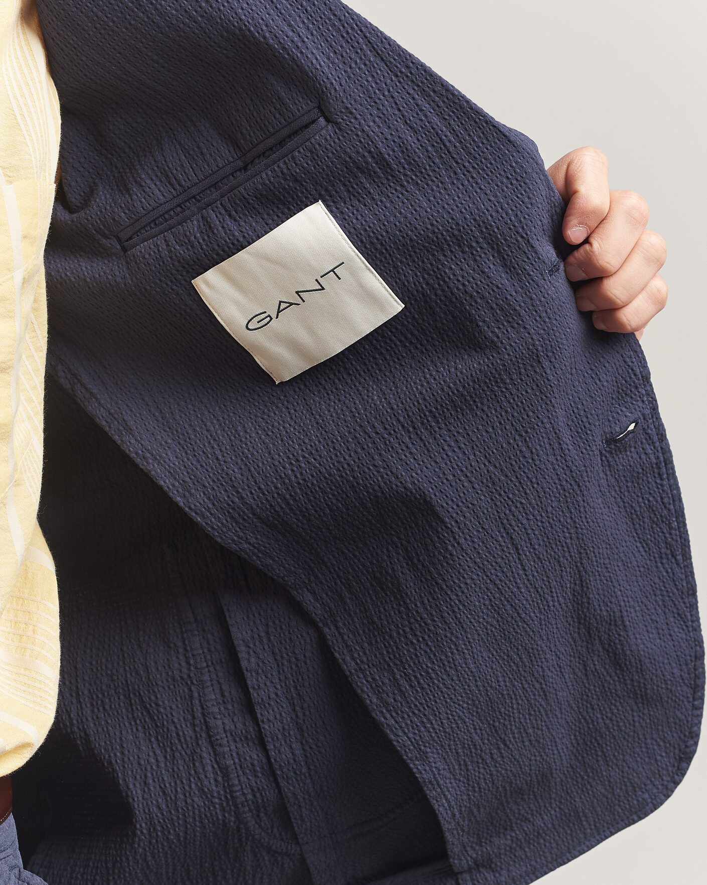 Uomini | Blazers | Gant | Garment Dyed Seersucker Blazer Evening Blue