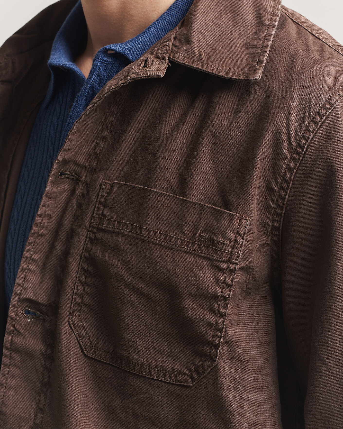 Uomini | Camicie | Gant | Regular Fit Cotton/Linen Overshirt Rich Brown