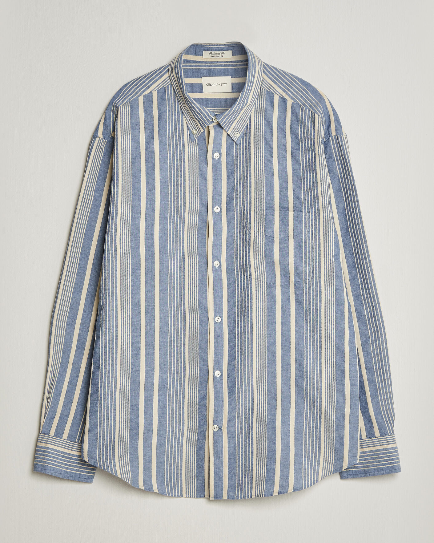 Uomini | Camicie | Gant | Relaxed Fit Seersucker Striped Shirt Vintage Blue
