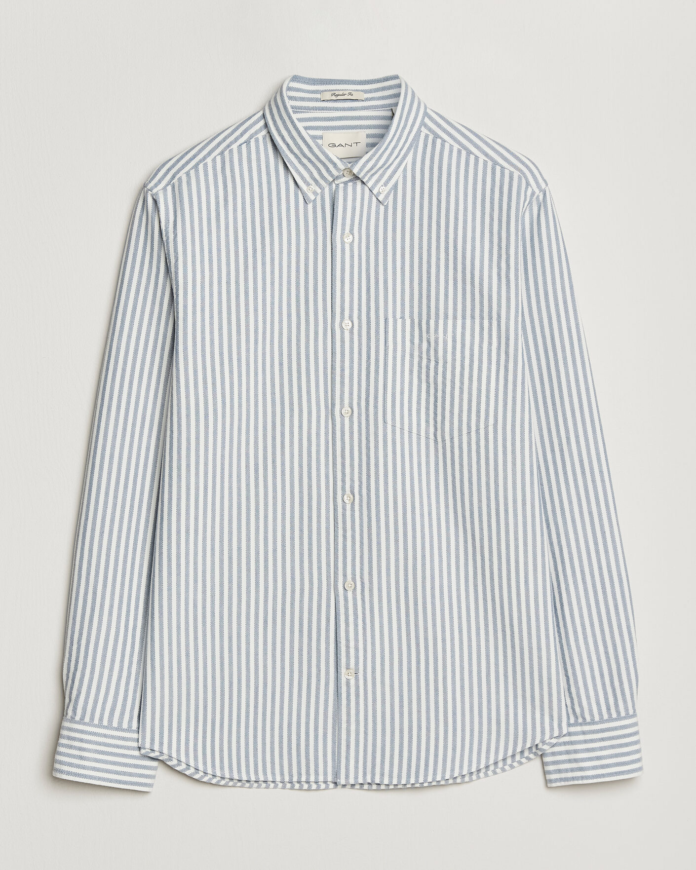 Uomini | Camicie | GANT | Regular Fit Textured Striped Shirt Vintage Blue