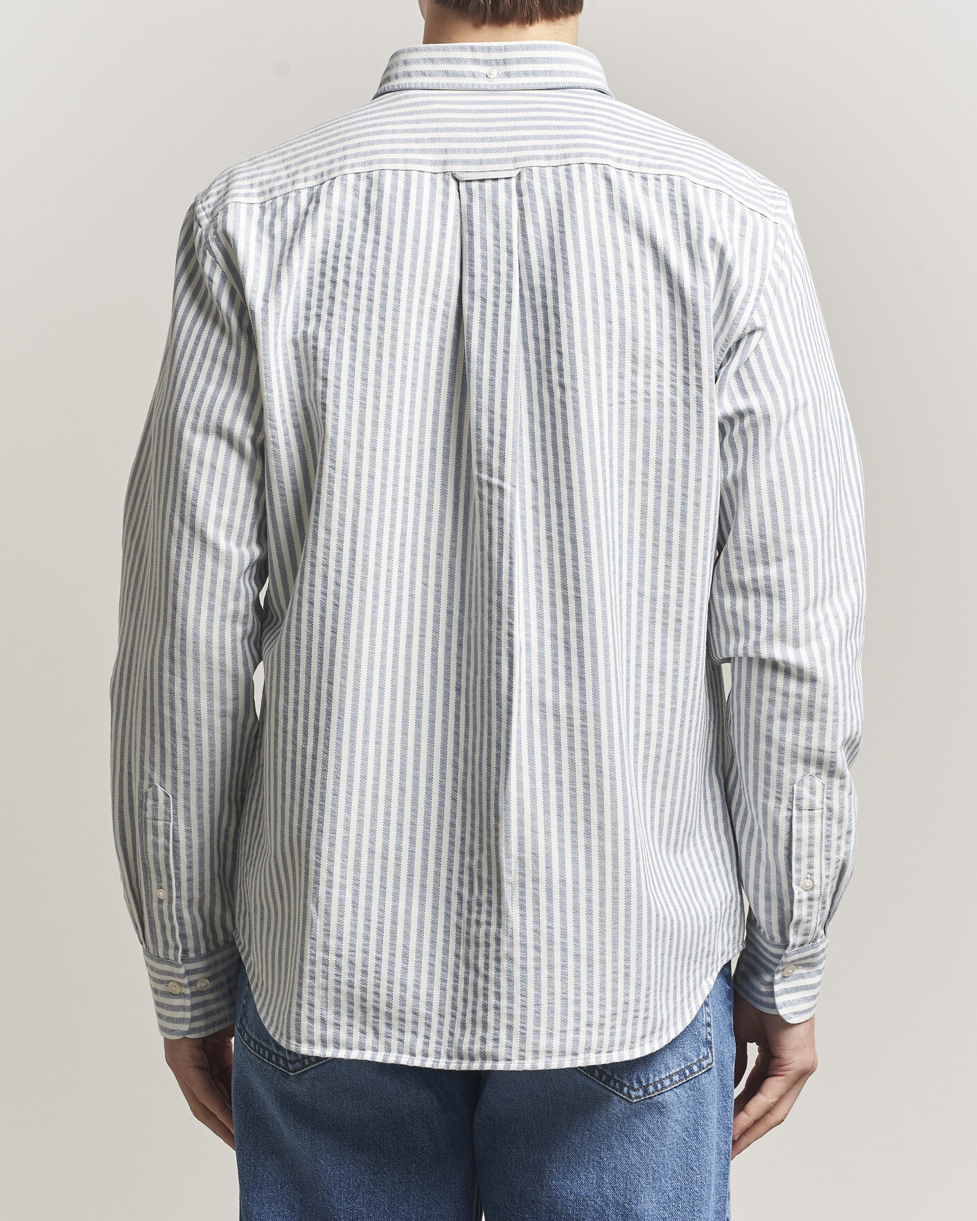 Uomini | Camicie | Gant | Regular Fit Textured Striped Shirt Vintage Blue