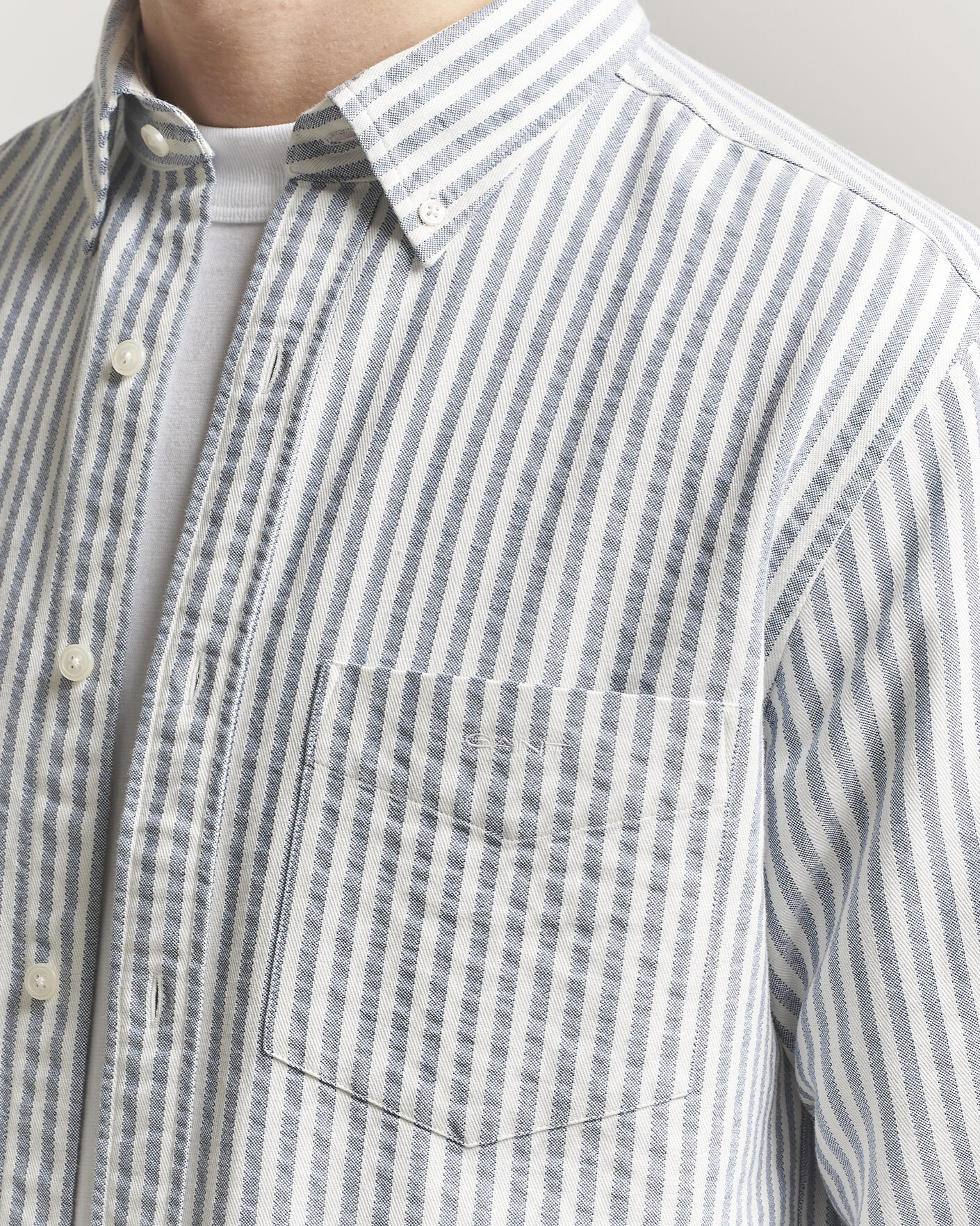 Uomini | Camicie | Gant | Regular Fit Textured Striped Shirt Vintage Blue