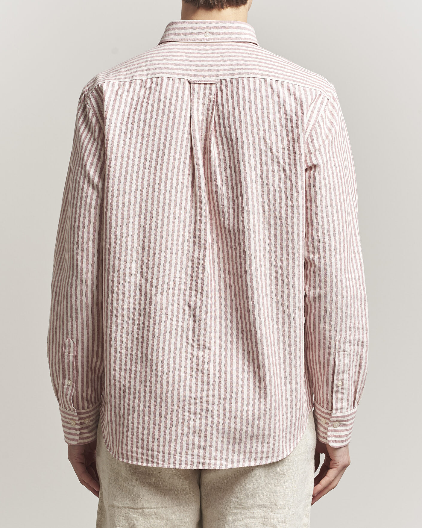 Uomini | Camicie | GANT | Regular Fit Textured Striped Shirt Rose Red