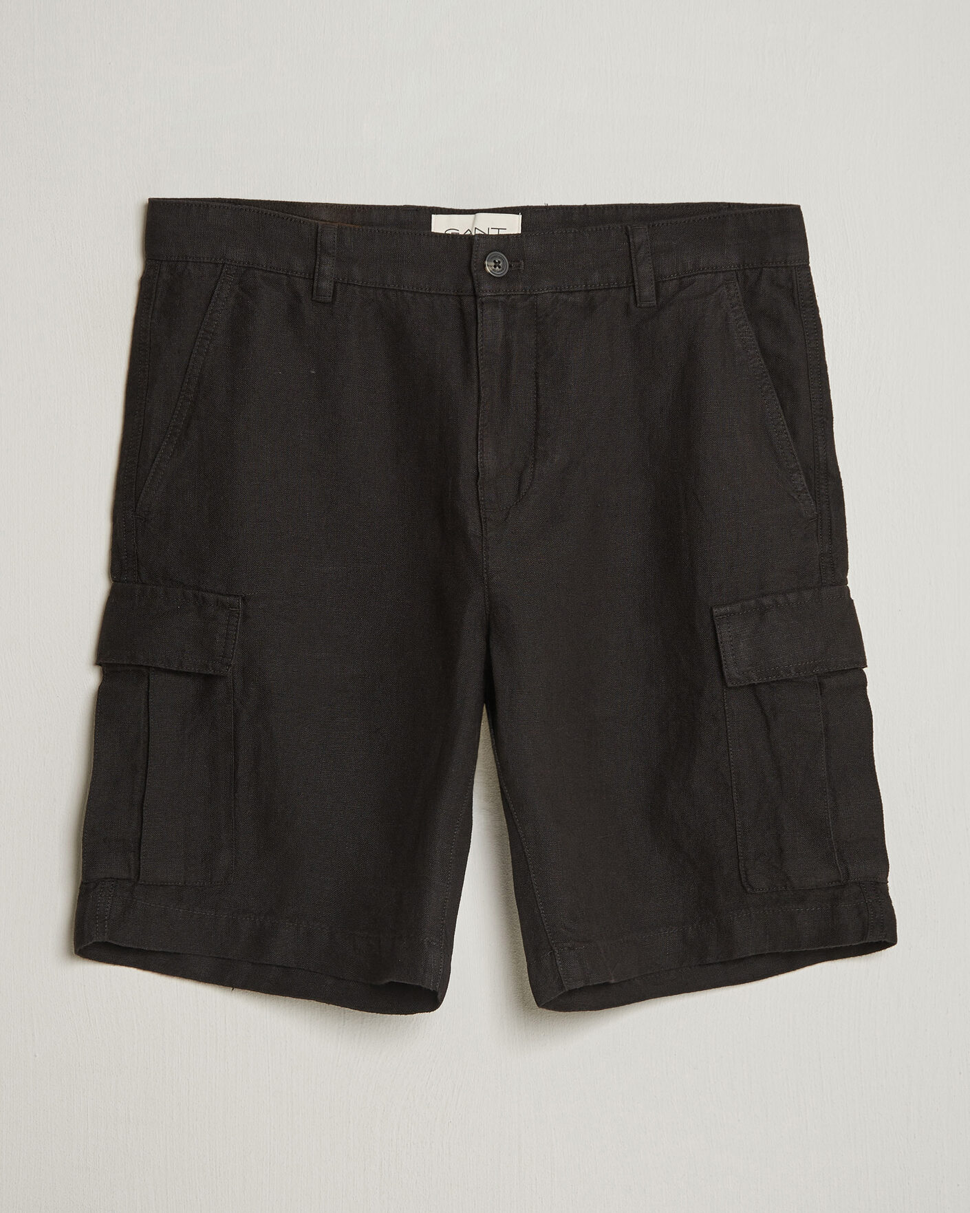 Uomini | Pantaloncini | Gant | Regular Fit Linen Cargo Shorts Ebony Black