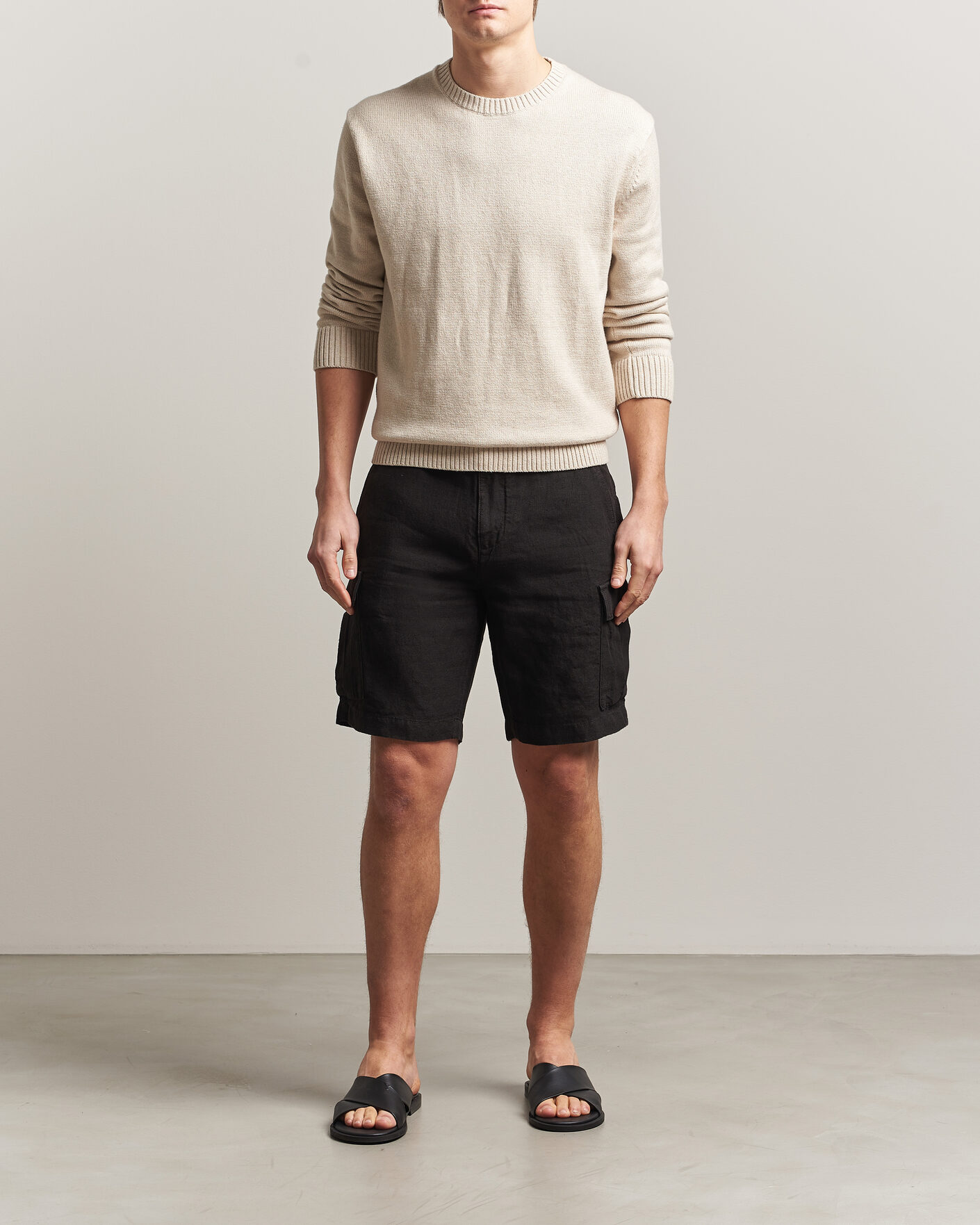 Uomini | Pantaloncini | Gant | Regular Fit Linen Cargo Shorts Ebony Black