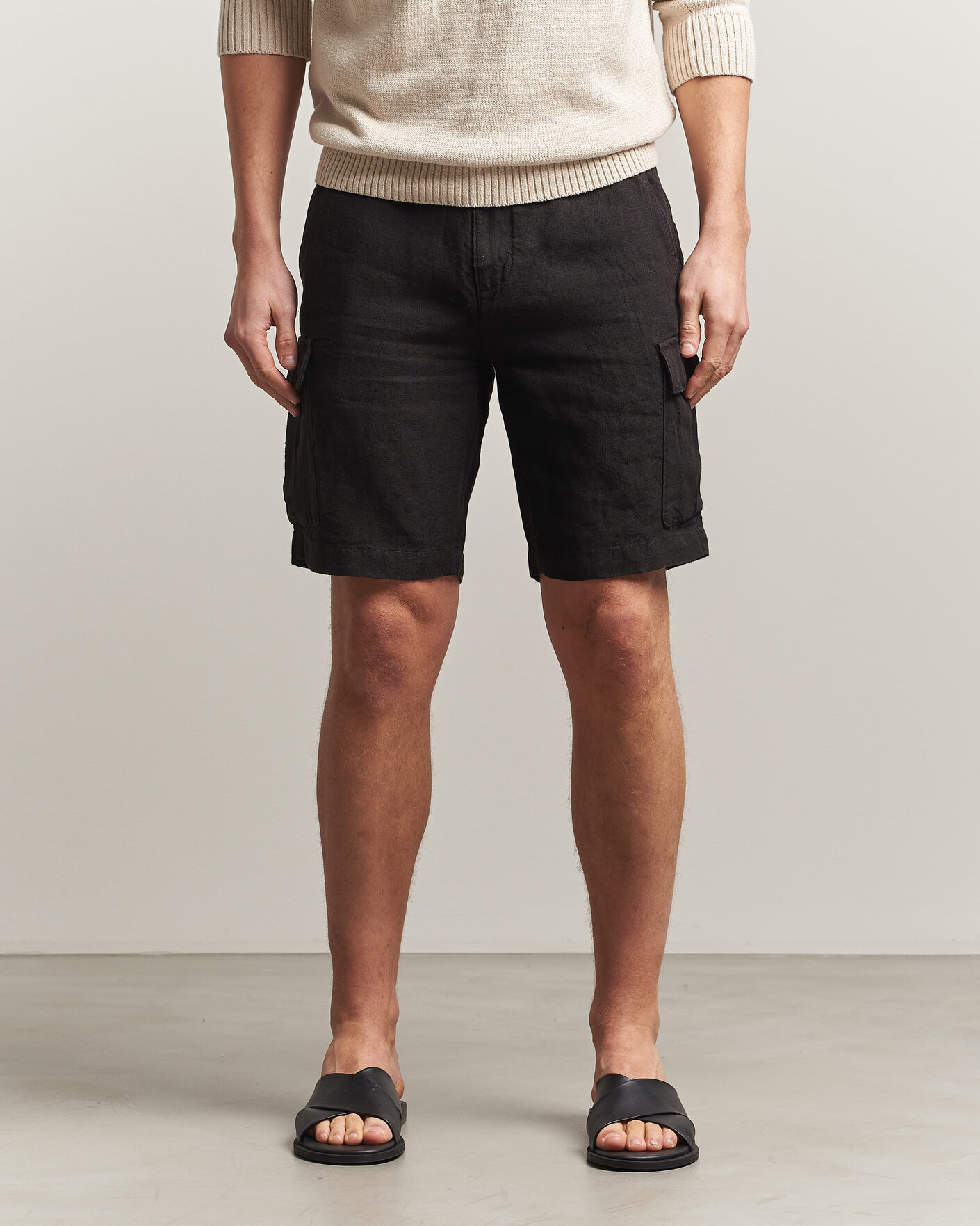 Uomini | Pantaloncini | Gant | Regular Fit Linen Cargo Shorts Ebony Black